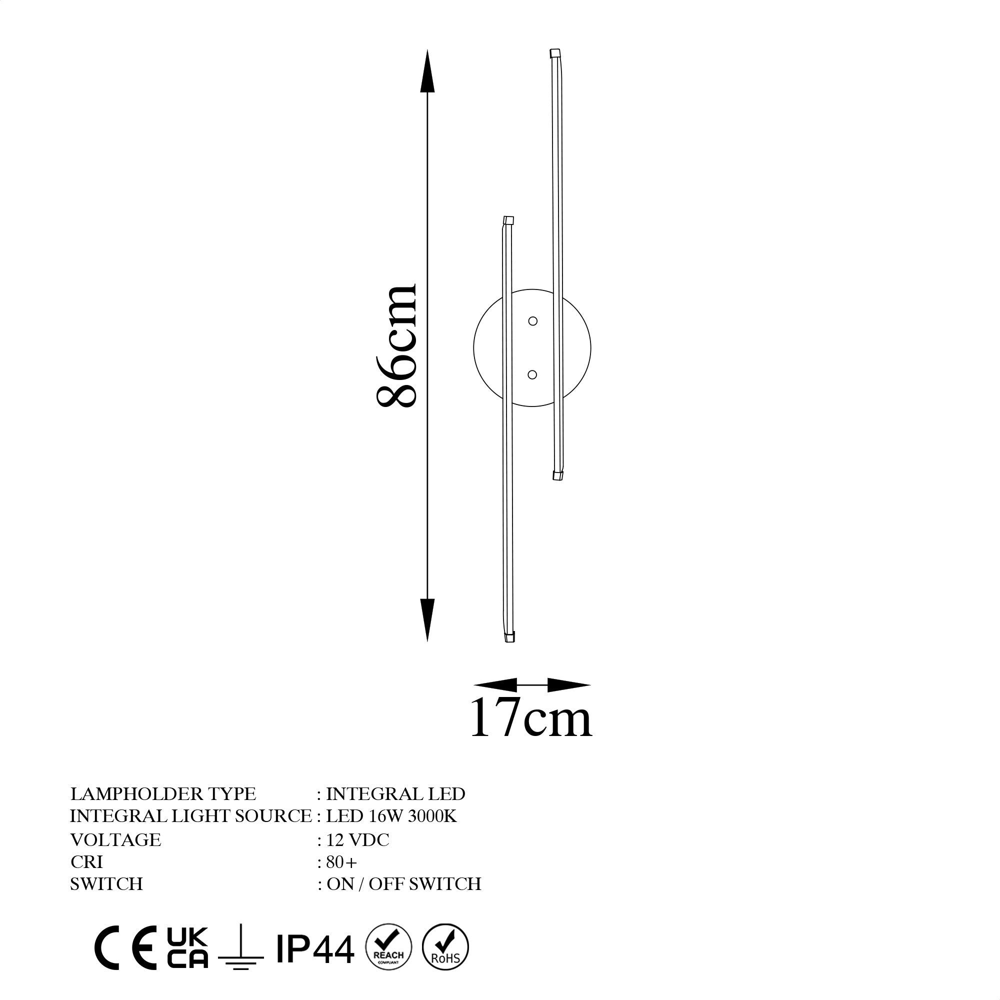 Umut - 13299 Vägglampa