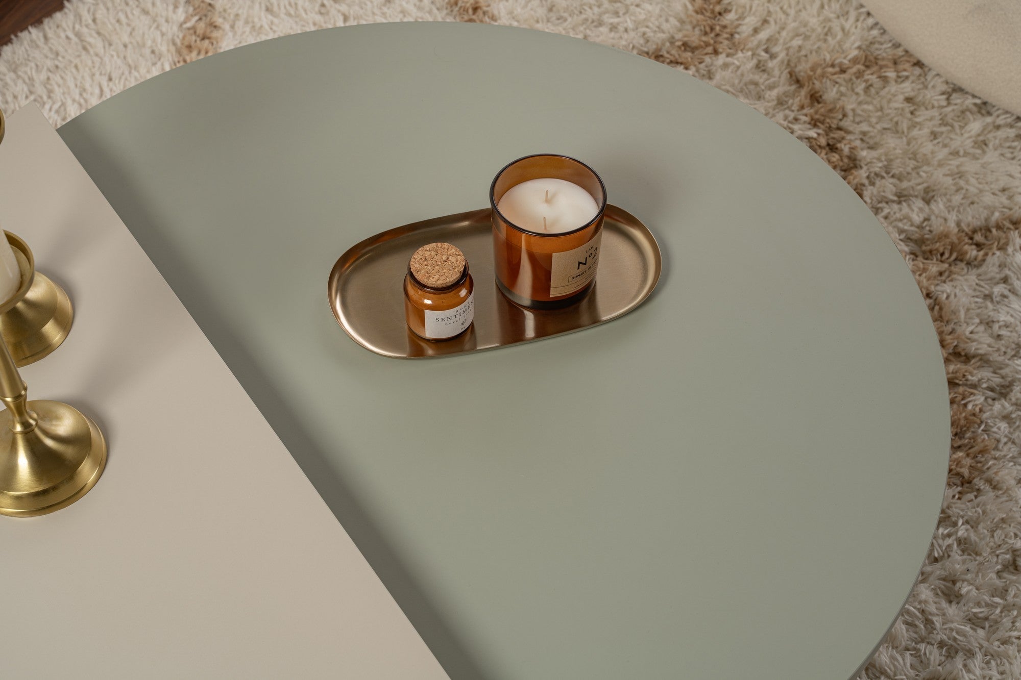 Orion - Aska Grön, Sandsten Kaffe Bord