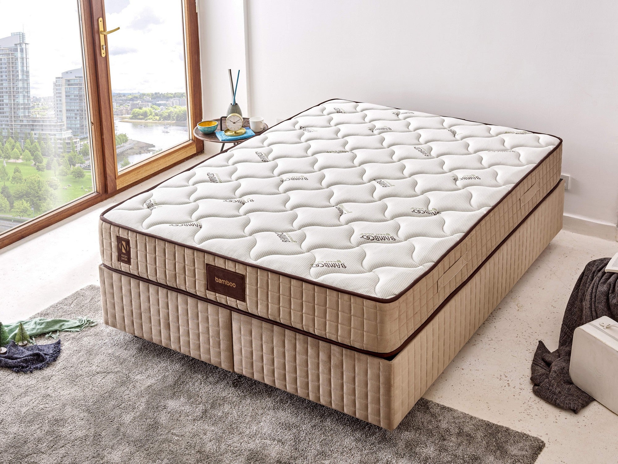 Bamboo 160x200 cm Dubbelstorlek Mellanstyv Madrass Madrass
