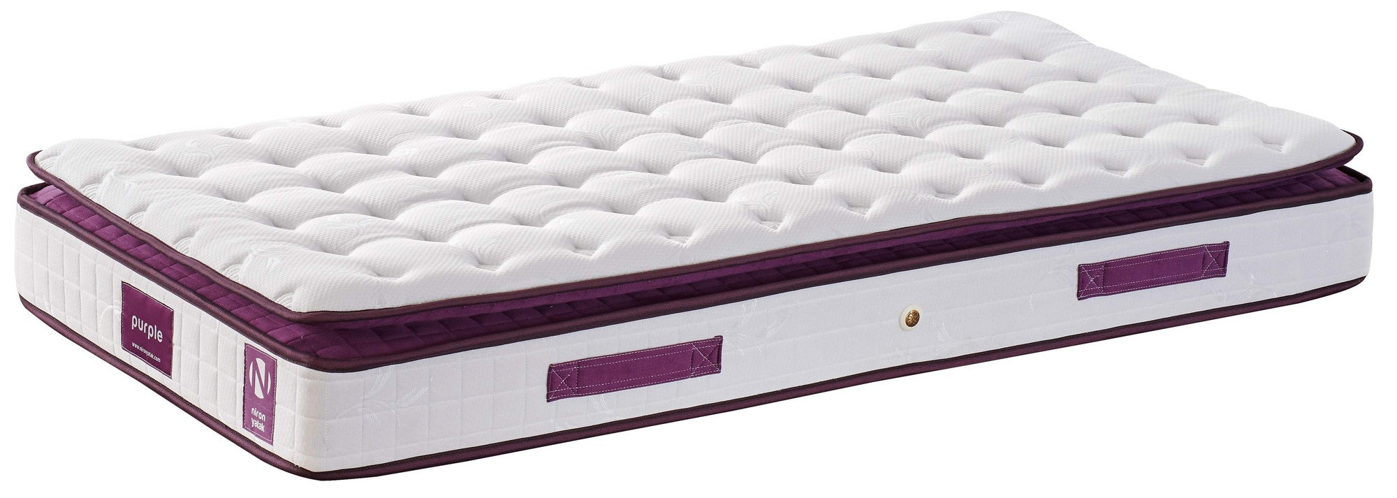 Lila 90x200 cm Enkel Storlek Kuddad Mjuk Madrass Madrass