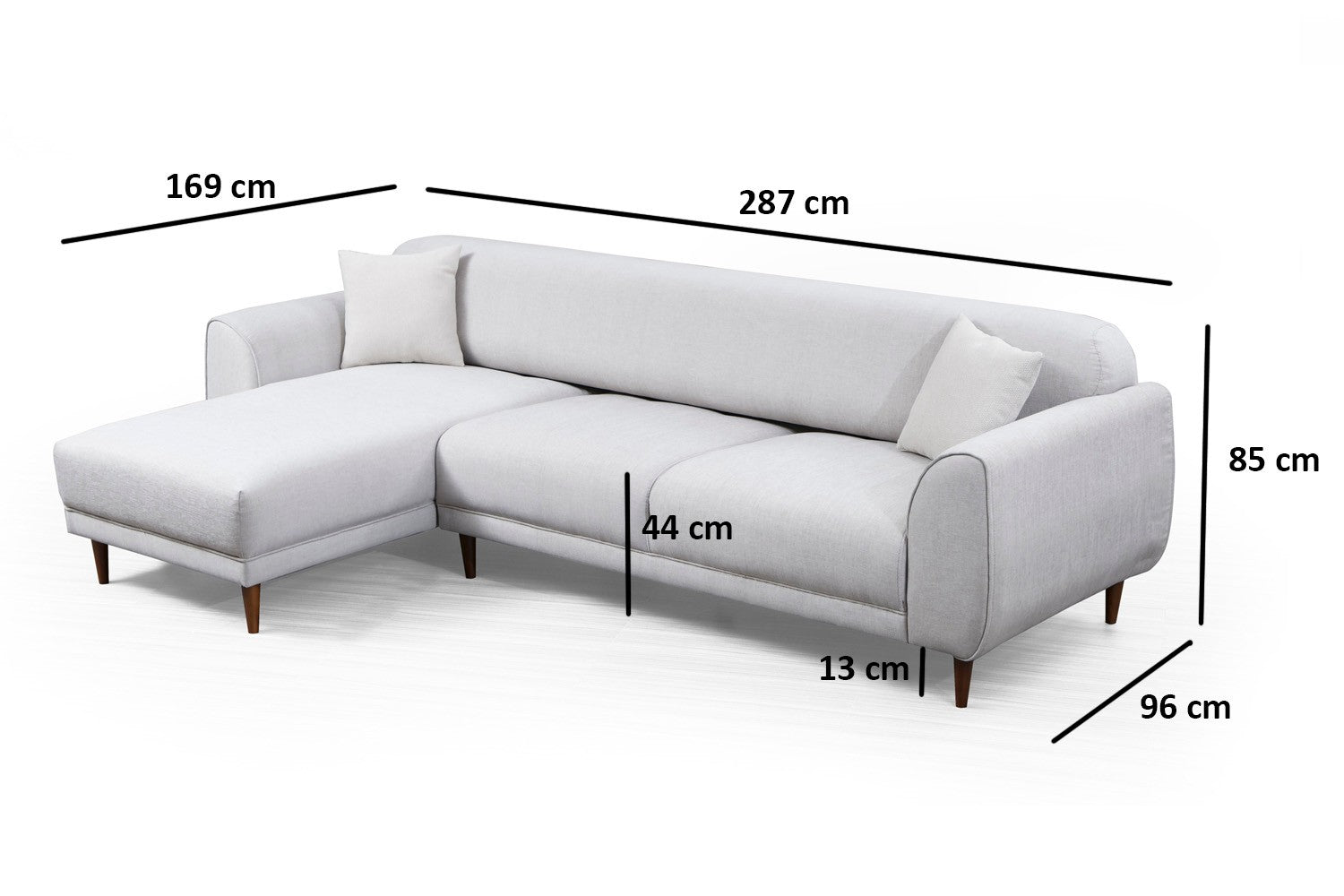 Bild Hörn Vänster ( Chl-3R ) - Beige Hörnsoffa-säng