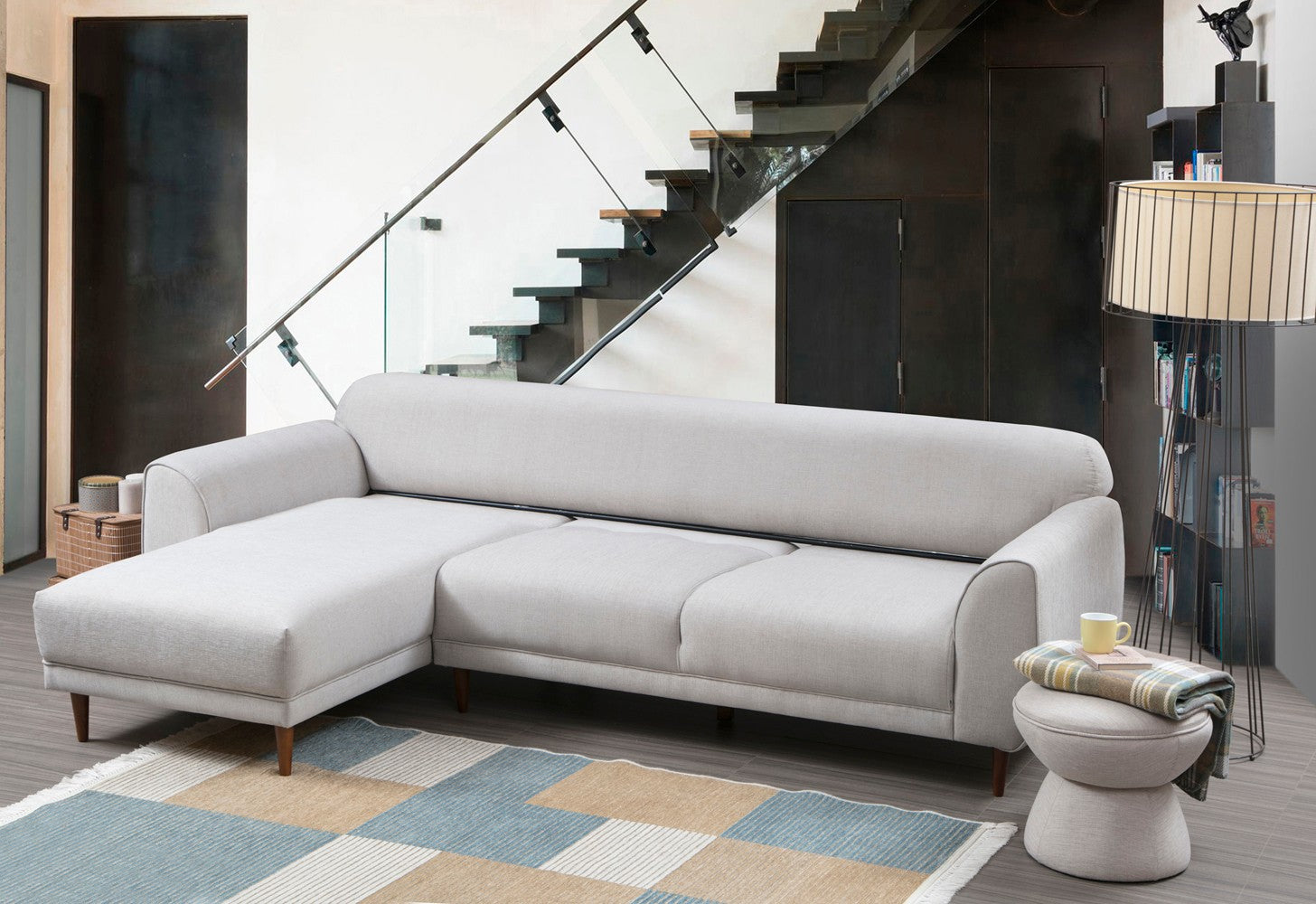 Bild Hörn Vänster ( Chl-3R ) - Beige Hörnsoffa-säng