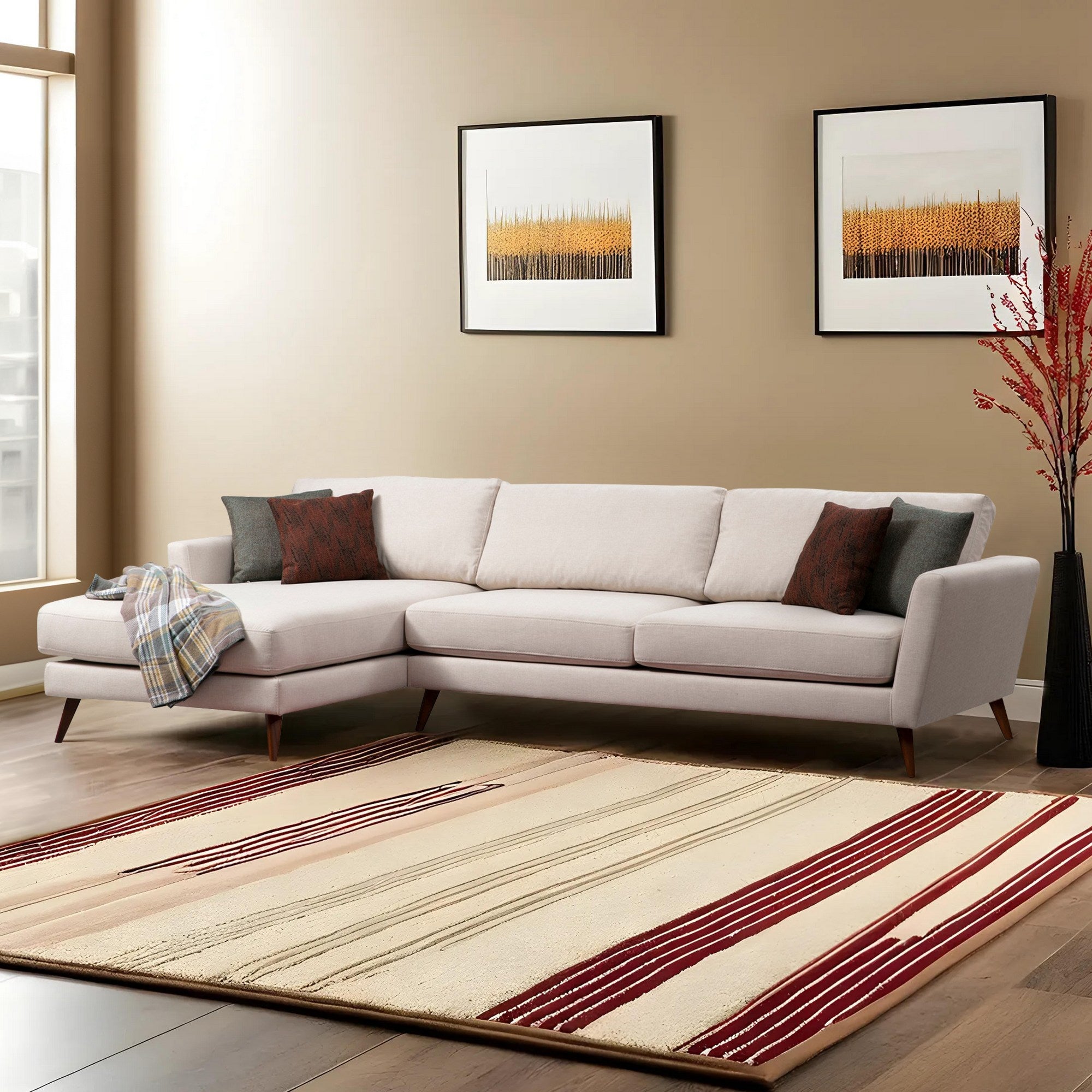 Mayorka Hörn Stor Vänster (Chl - 3R ) - Beige Hörnsoffa-säng