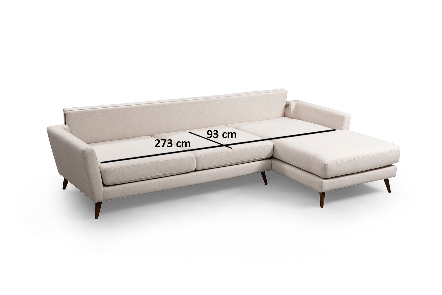 Mayorka Hörn Stor Höger ( L3 - Chl ) - Beige Hörnsoffa-säng