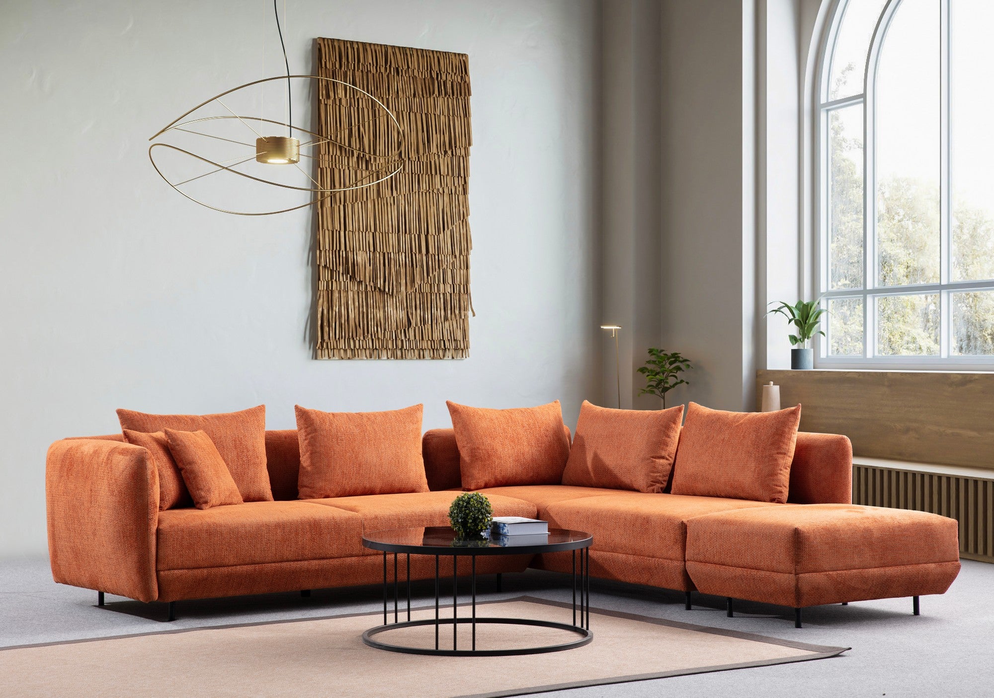 Floransa - Orange Hörnsoffa
