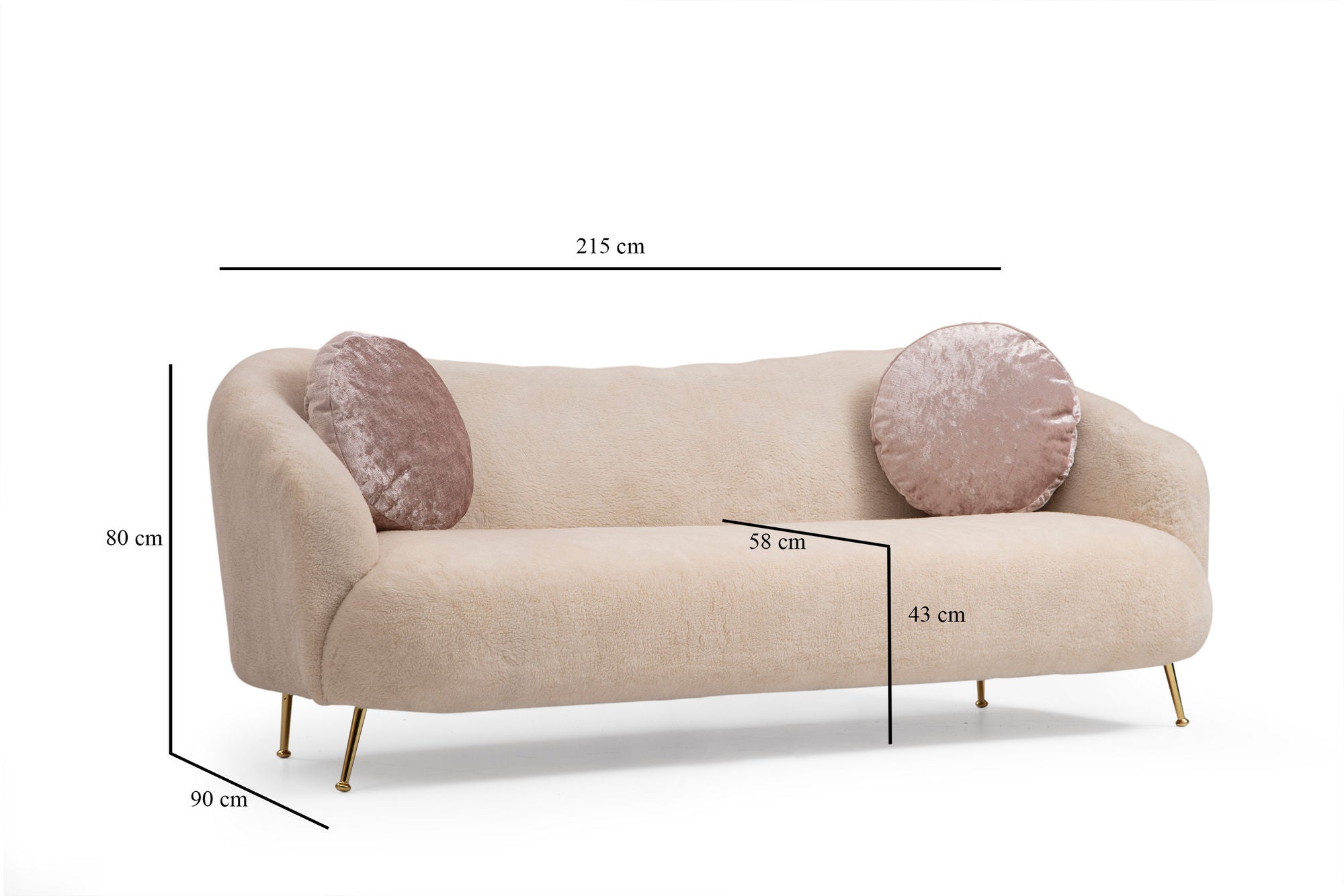 Istiridye - Beige 3-sitssoffa