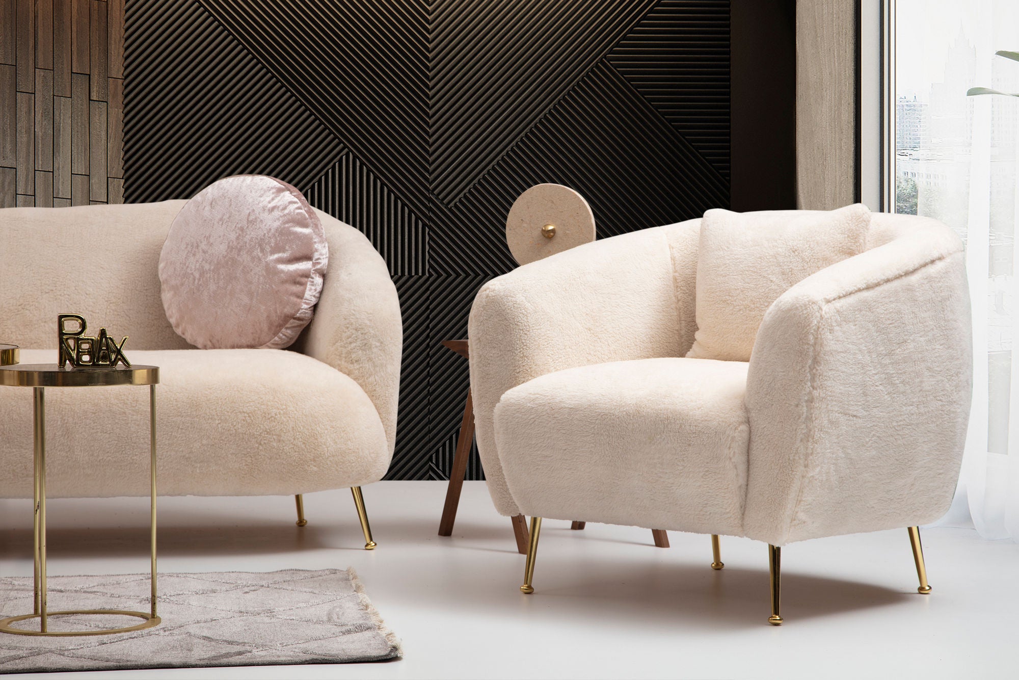 Istiridye - Beige 3-sitssoffa