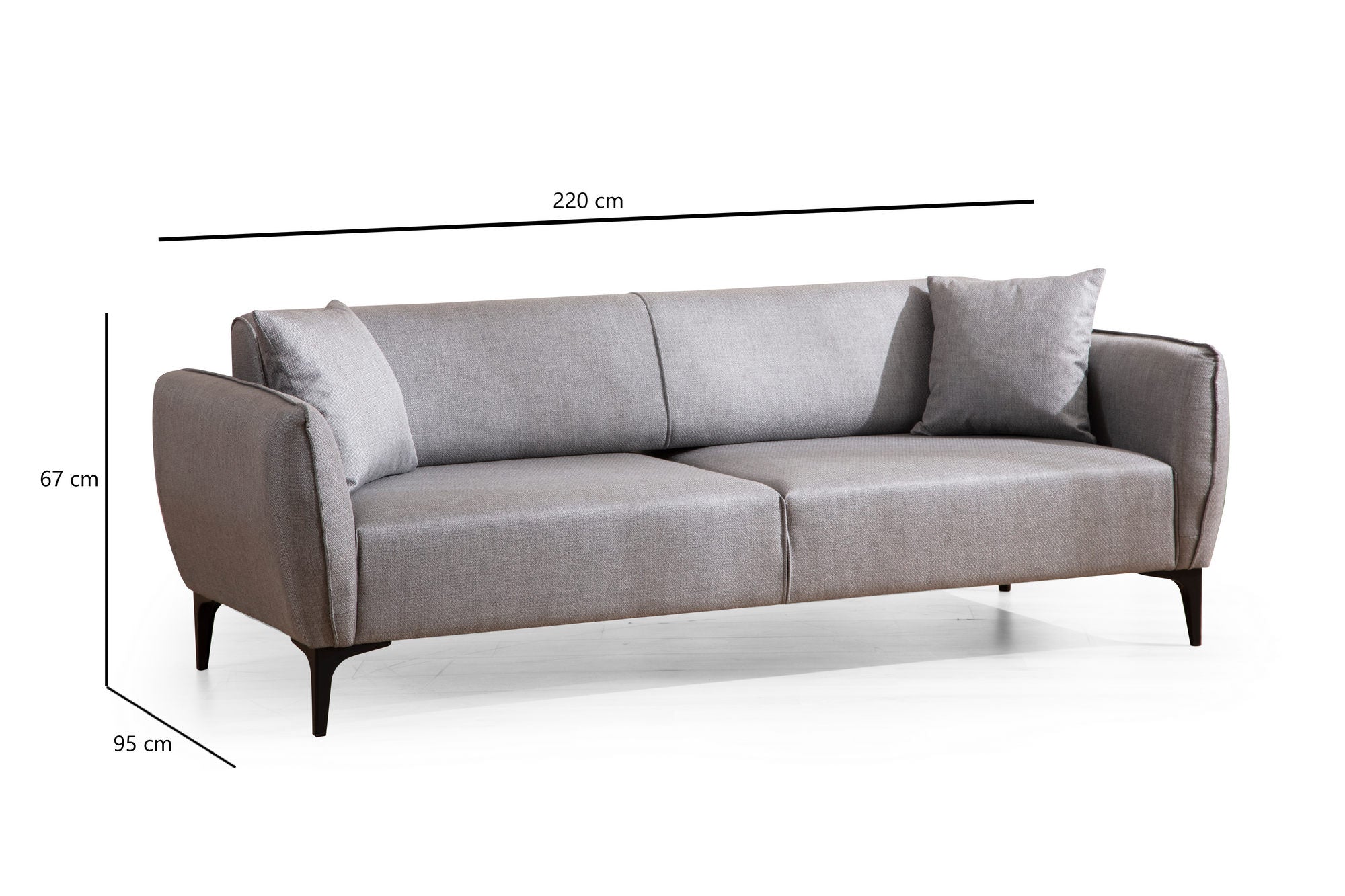 Belissimo - Grå 3-sitssoffa