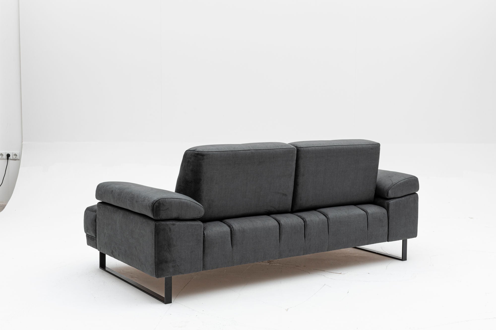 Mustang - Antracit 2-sits Soffa-Bädd