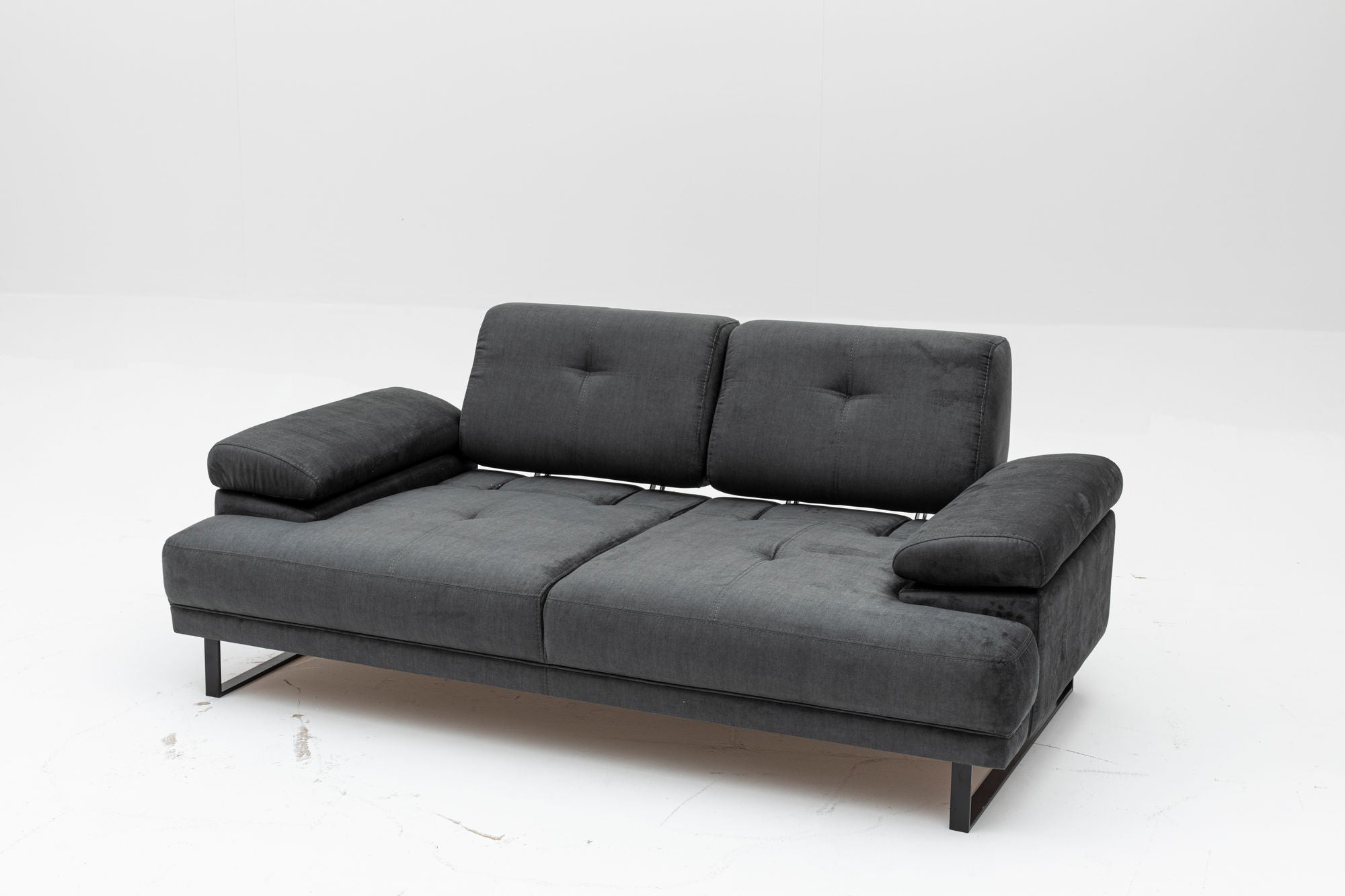 Mustang - Antracit 2-sits Soffa-Bädd