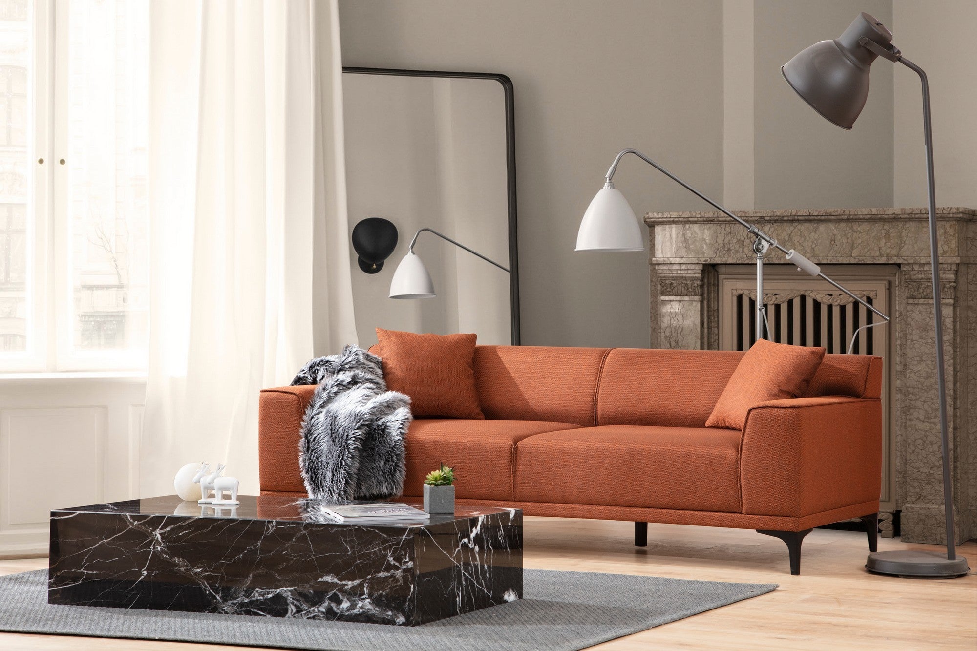 Petra 3 - Orange 3-sitssoffa