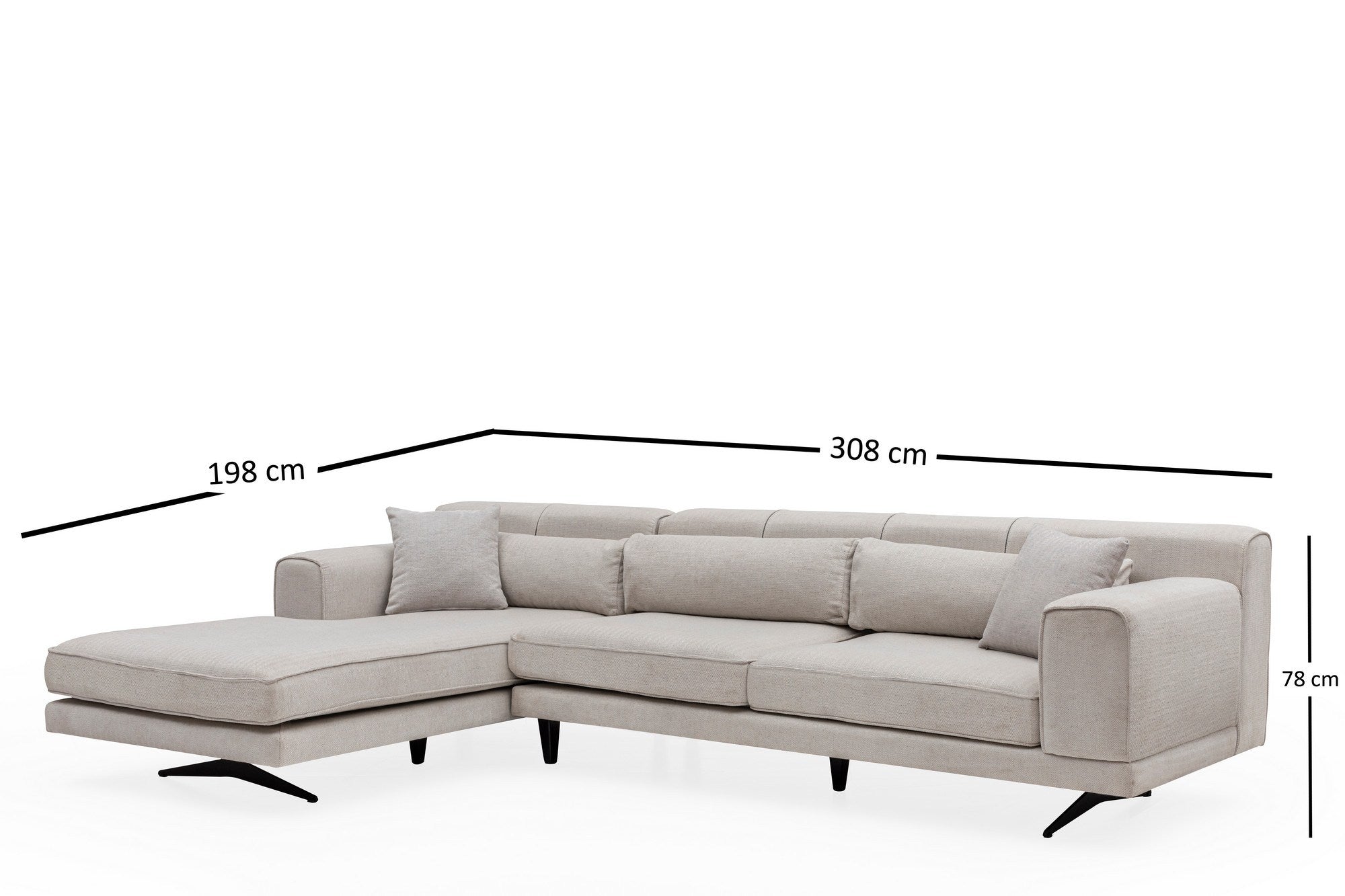 Jivago Hörnvänster (Chl-2R) - Beige Hörnsoffa