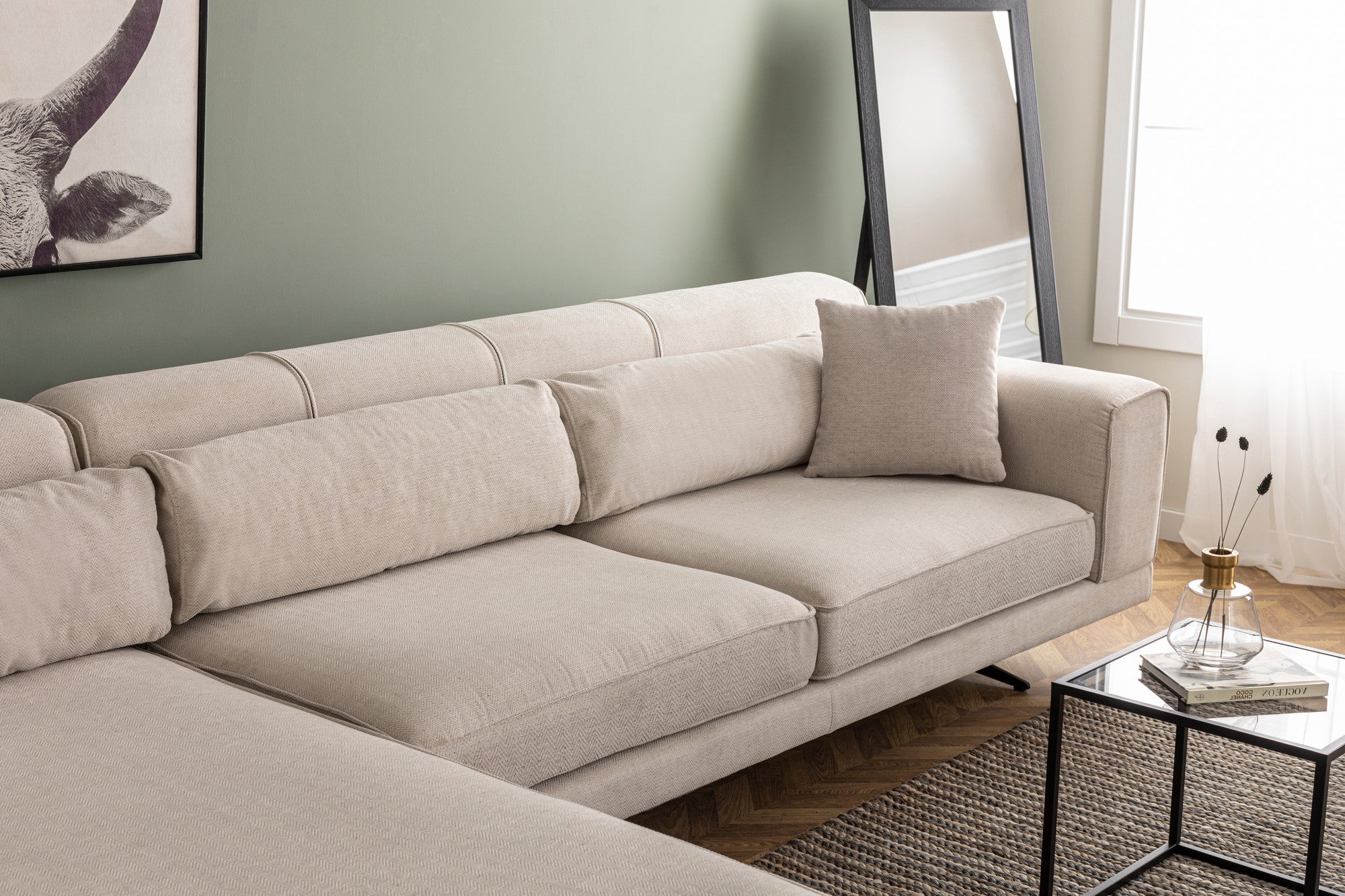 Jivago Hörnvänster (Chl-2R) - Beige Hörnsoffa