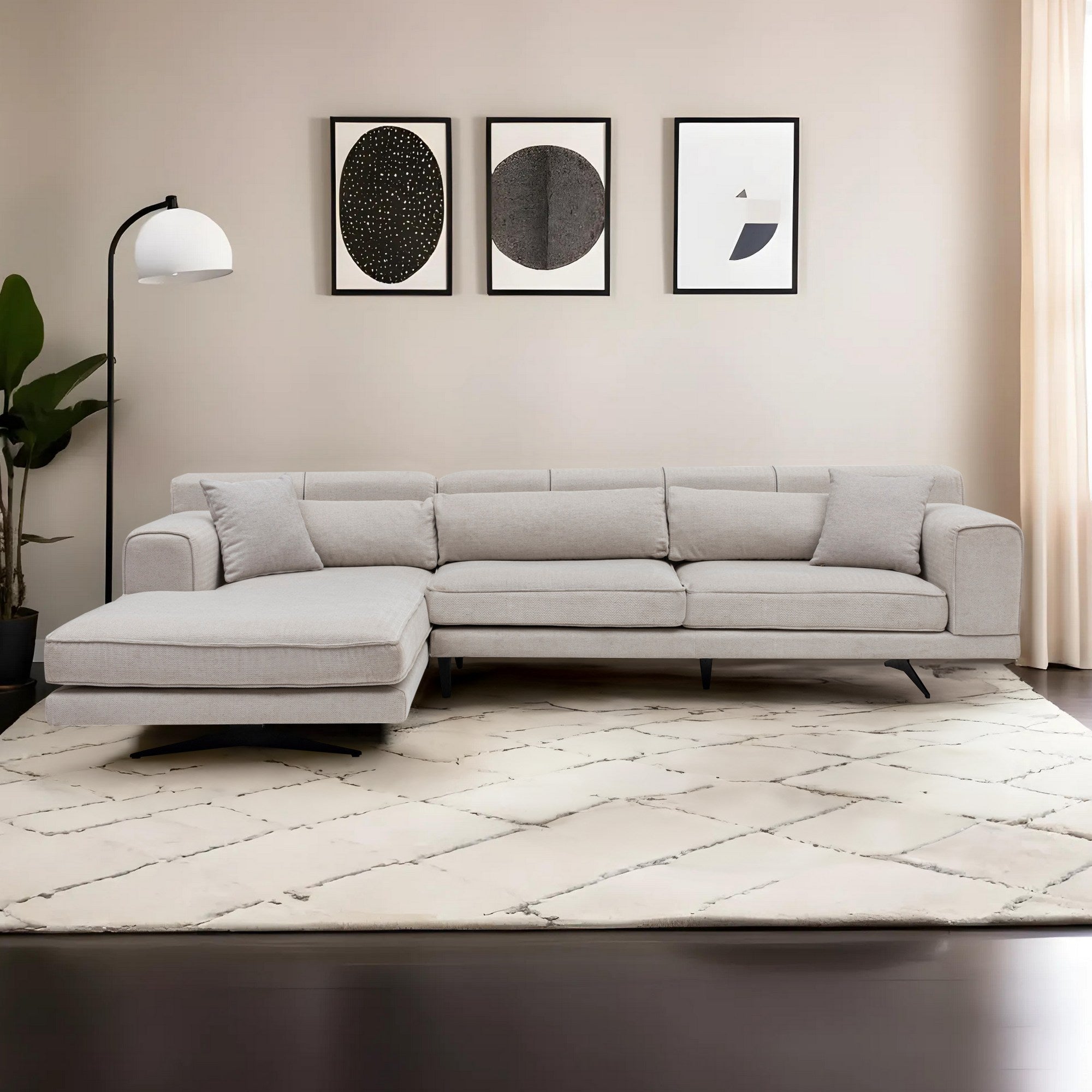 Jivago Hörnvänster (Chl-2R) - Beige Hörnsoffa