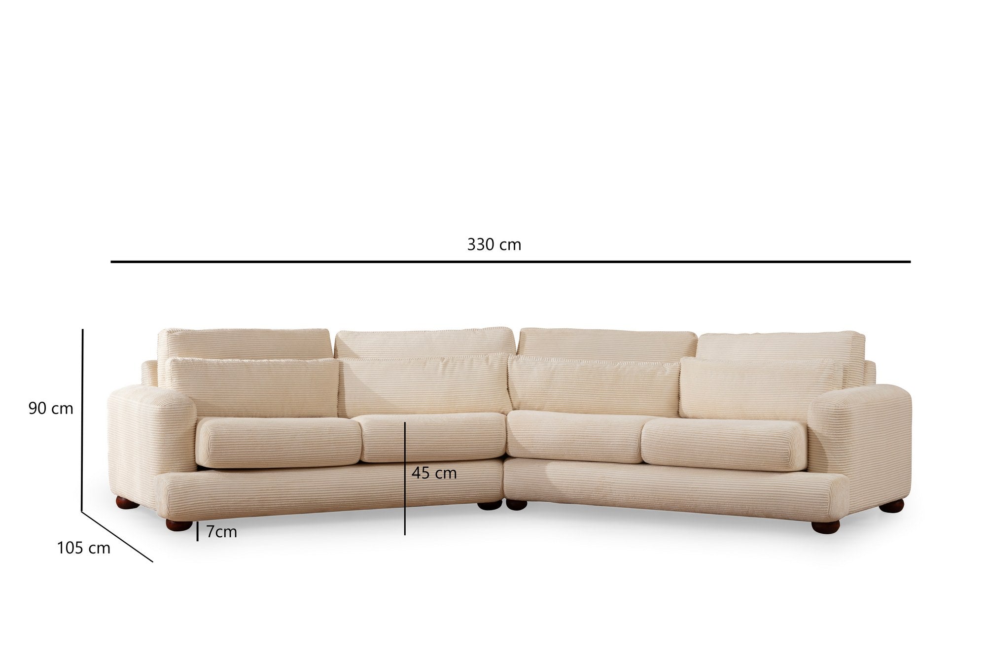 River 4 Sits Vänster (Xc Vänster-2R) - Beige 4-Sits Soffa