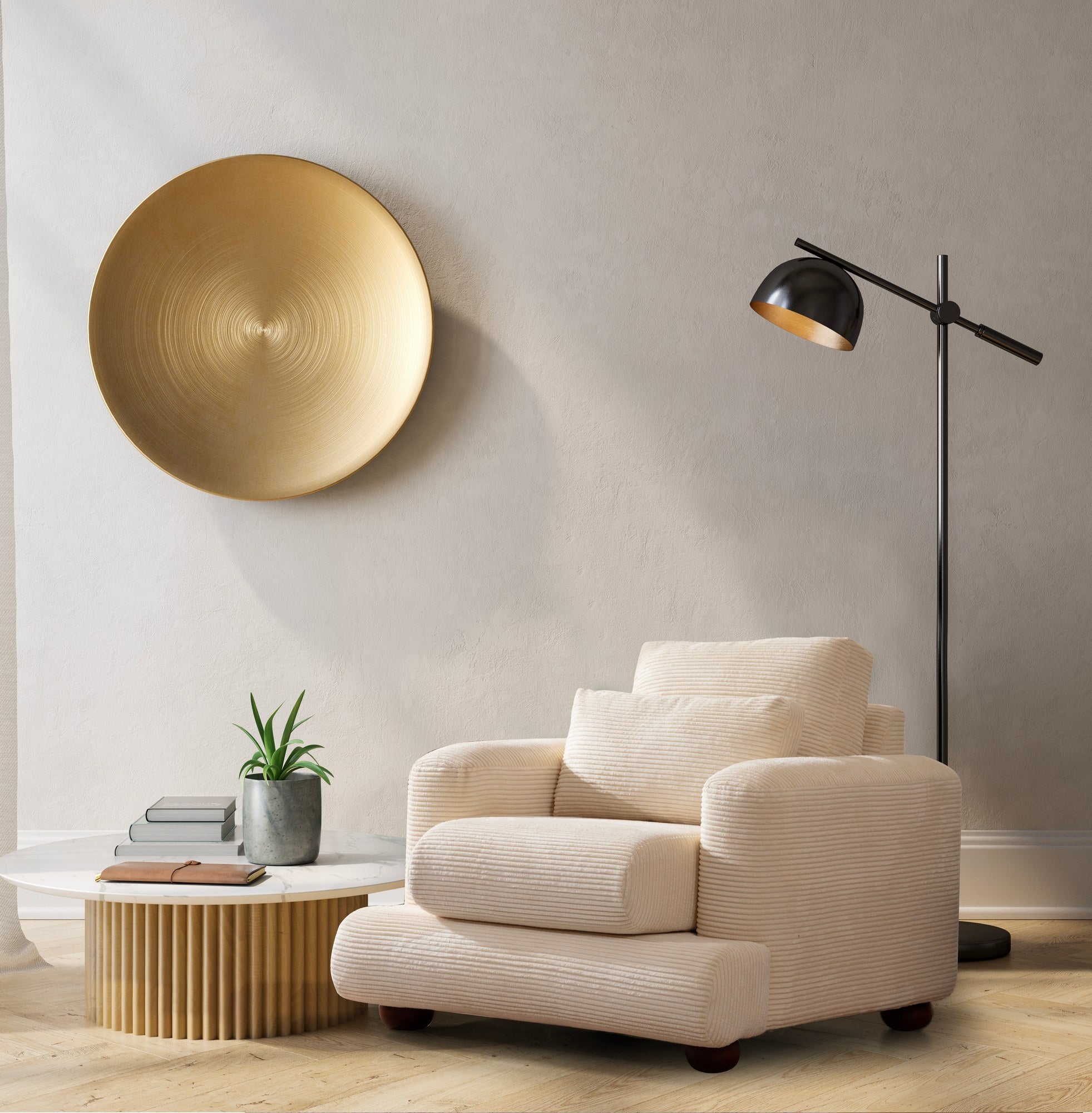 River - Beige 1-Seat Sofa