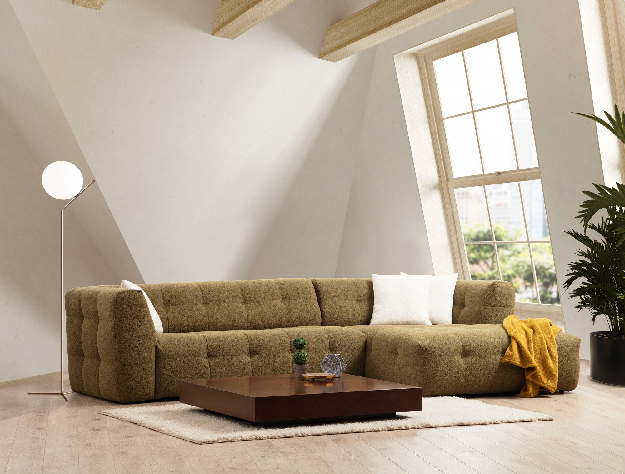 Cady 3 Sits Höger - Khaki Hörnssoffa