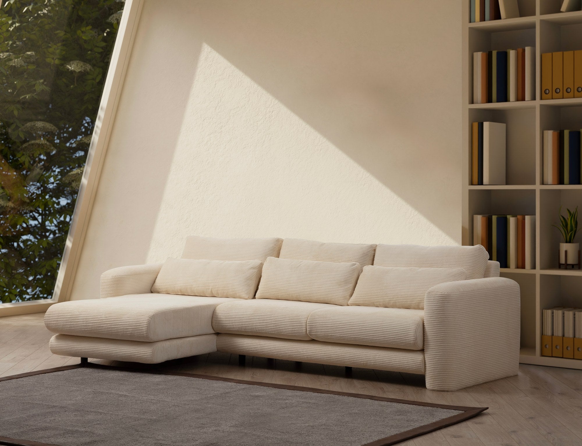 Lily Corner Left Beige Hörnsoffa
