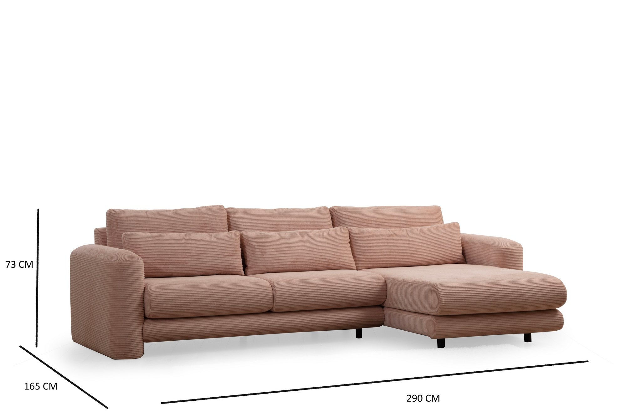 Lily Corner Right Pink Corner Sofa