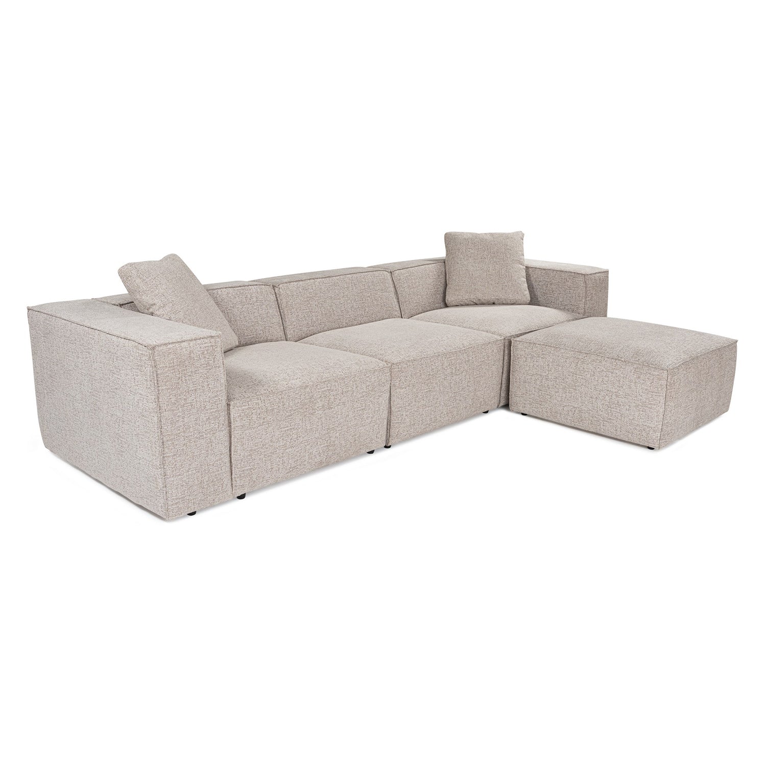 Lora (L1-O1-1R-POUFFE ) - Mocca Hörnssoffa