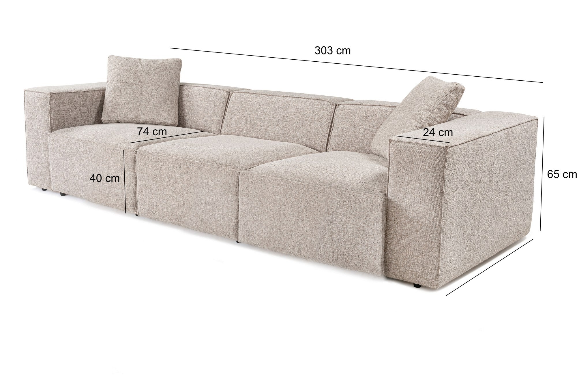 Lora 3 Seater - Mocha 3-sitssoffa