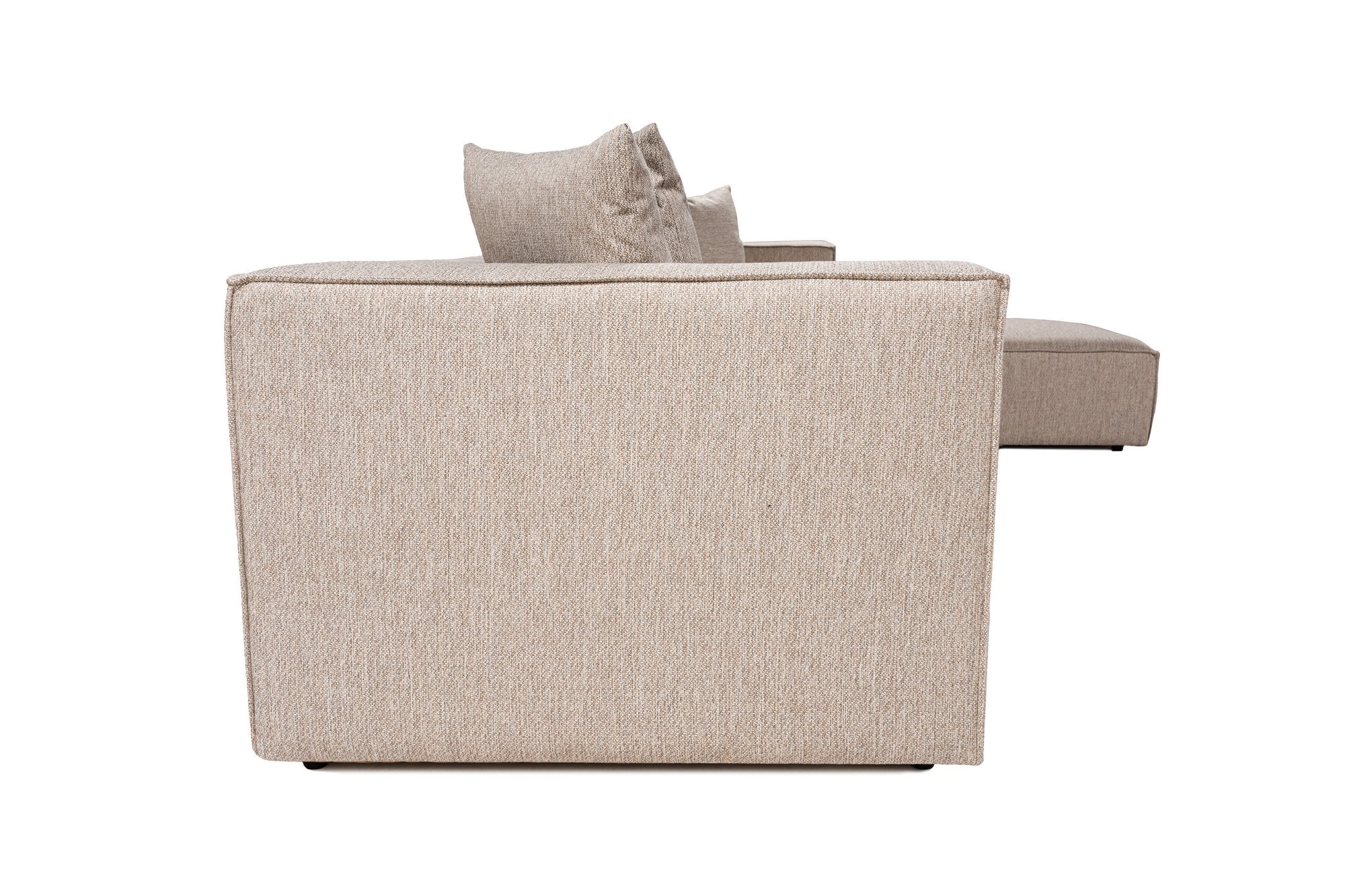 Sora (L1-O1-O1-1R-POUFFE ) - Sandbeige Hörnsoffa