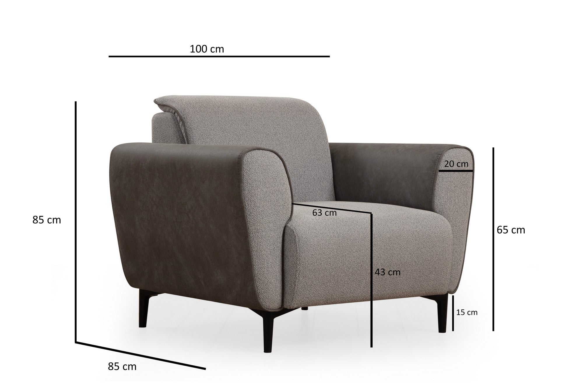 Aren - Grå 1-Sittsoffa