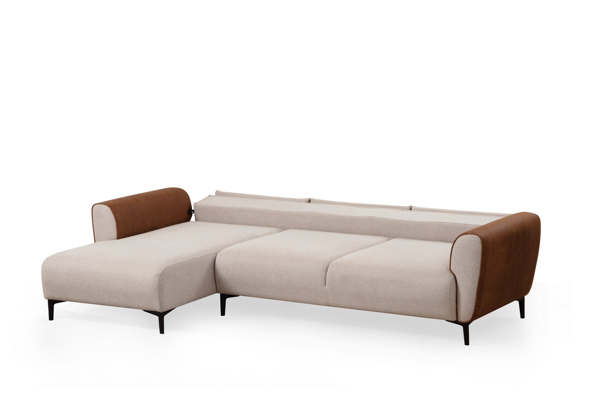 Aren Left - Beige, Kanel Hörnsoffa-säng