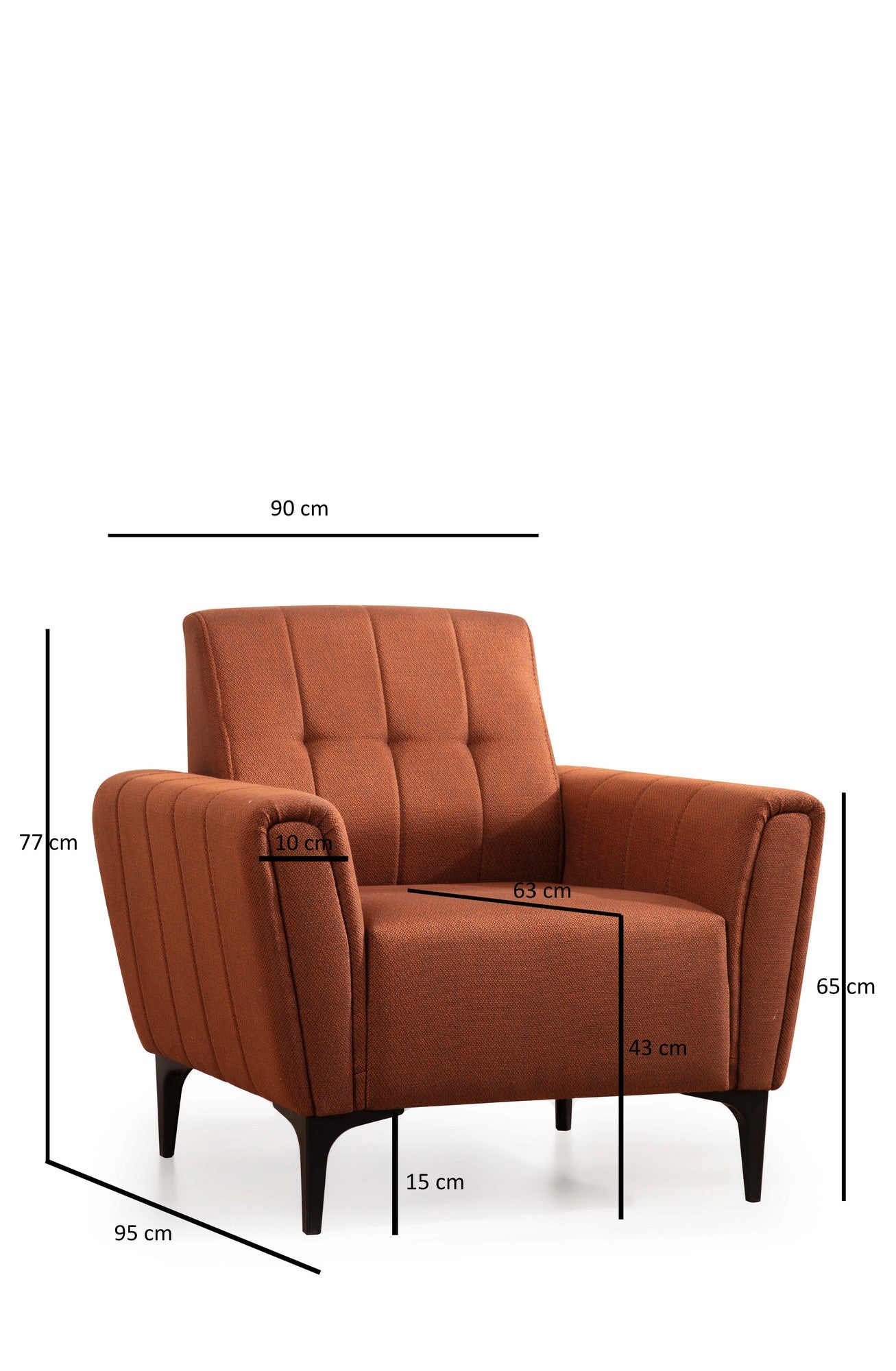 Hamlet - Tegelröd 1-Seat Sofa