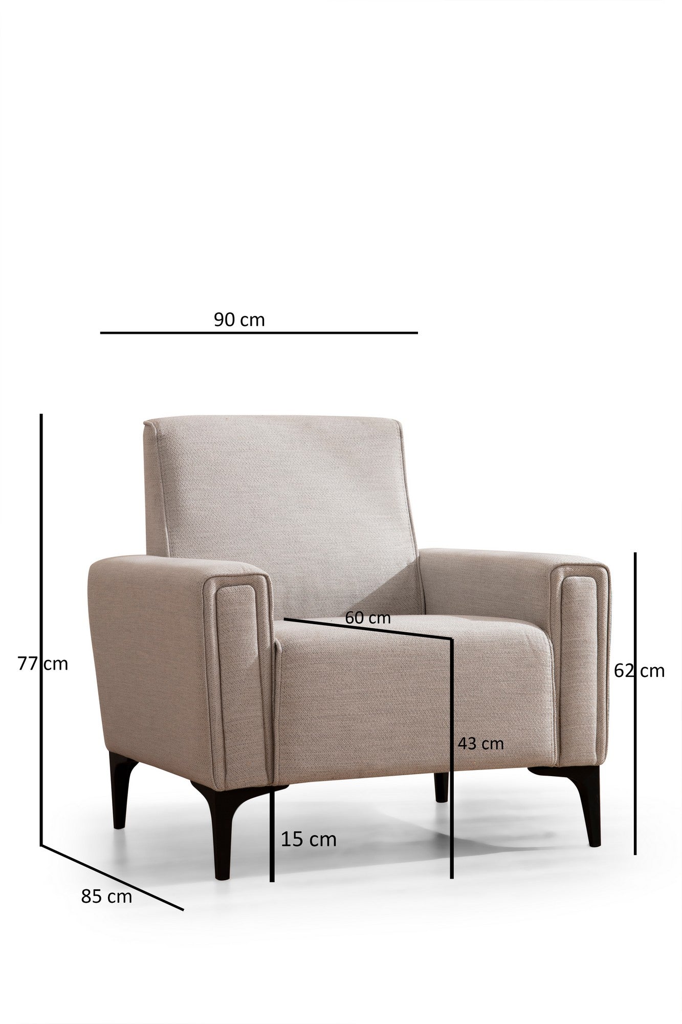 Horizon - Ecru 1-Seat Sofa