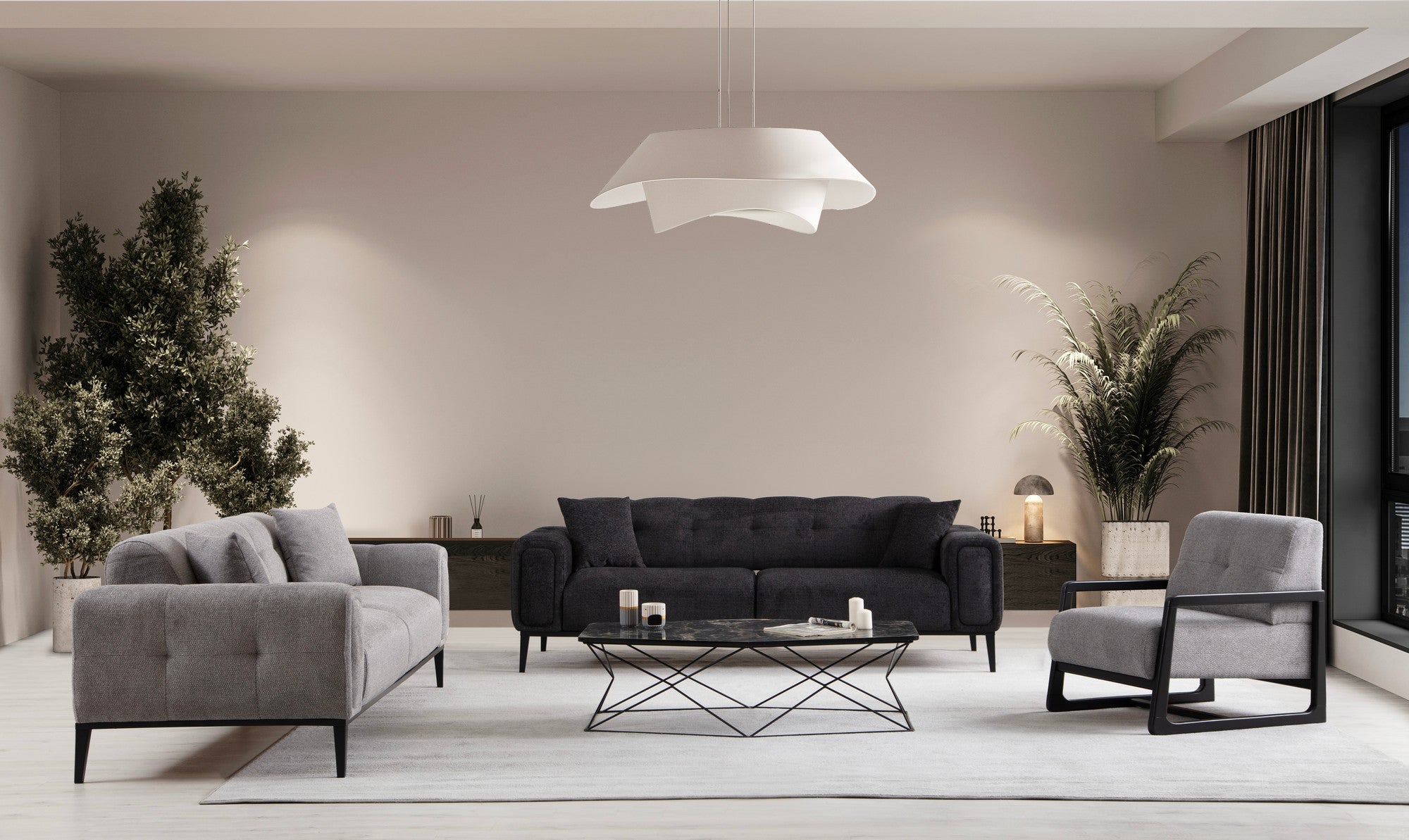 Athena 3 Seater - Ljusgrå 3-sitssoffa-säng