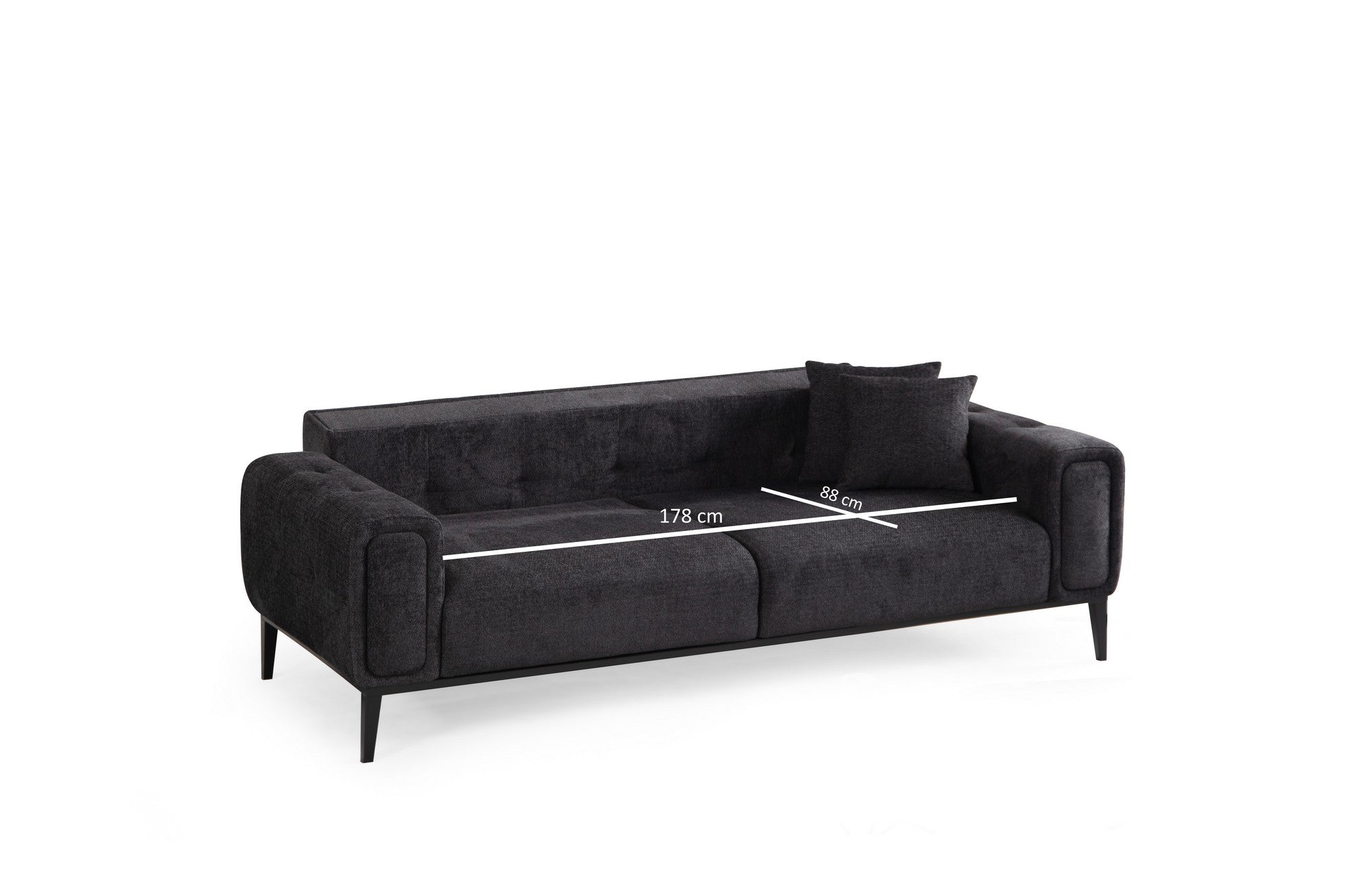 Athena 3 Seater - Svart 3-sitssoffa-säng
