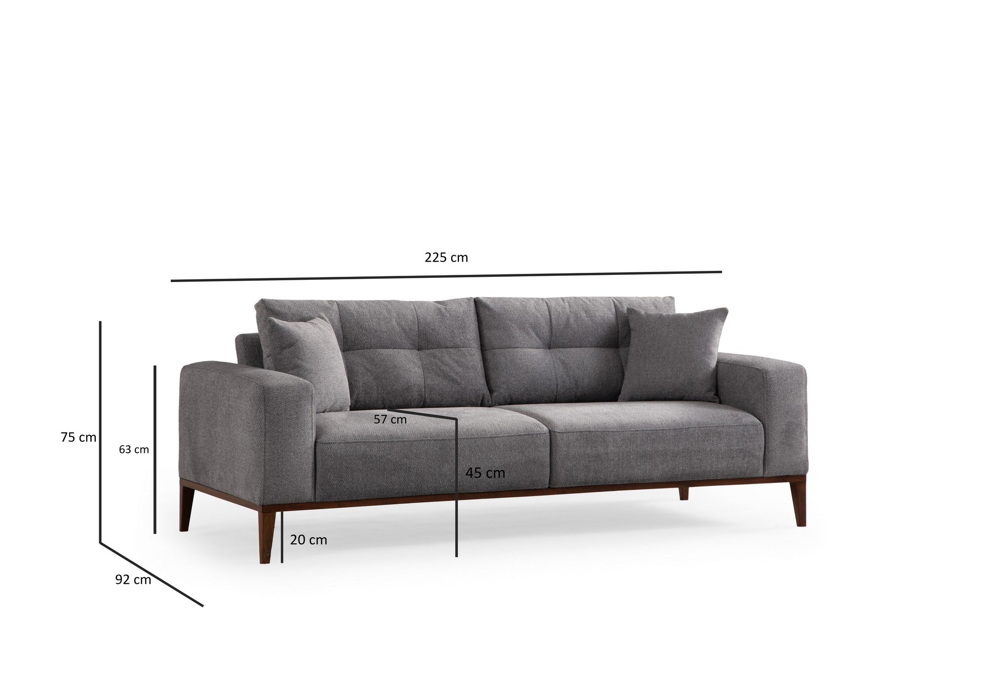 Sinor 3 Seater - Ljusgrå 3-sitssoffa-säng