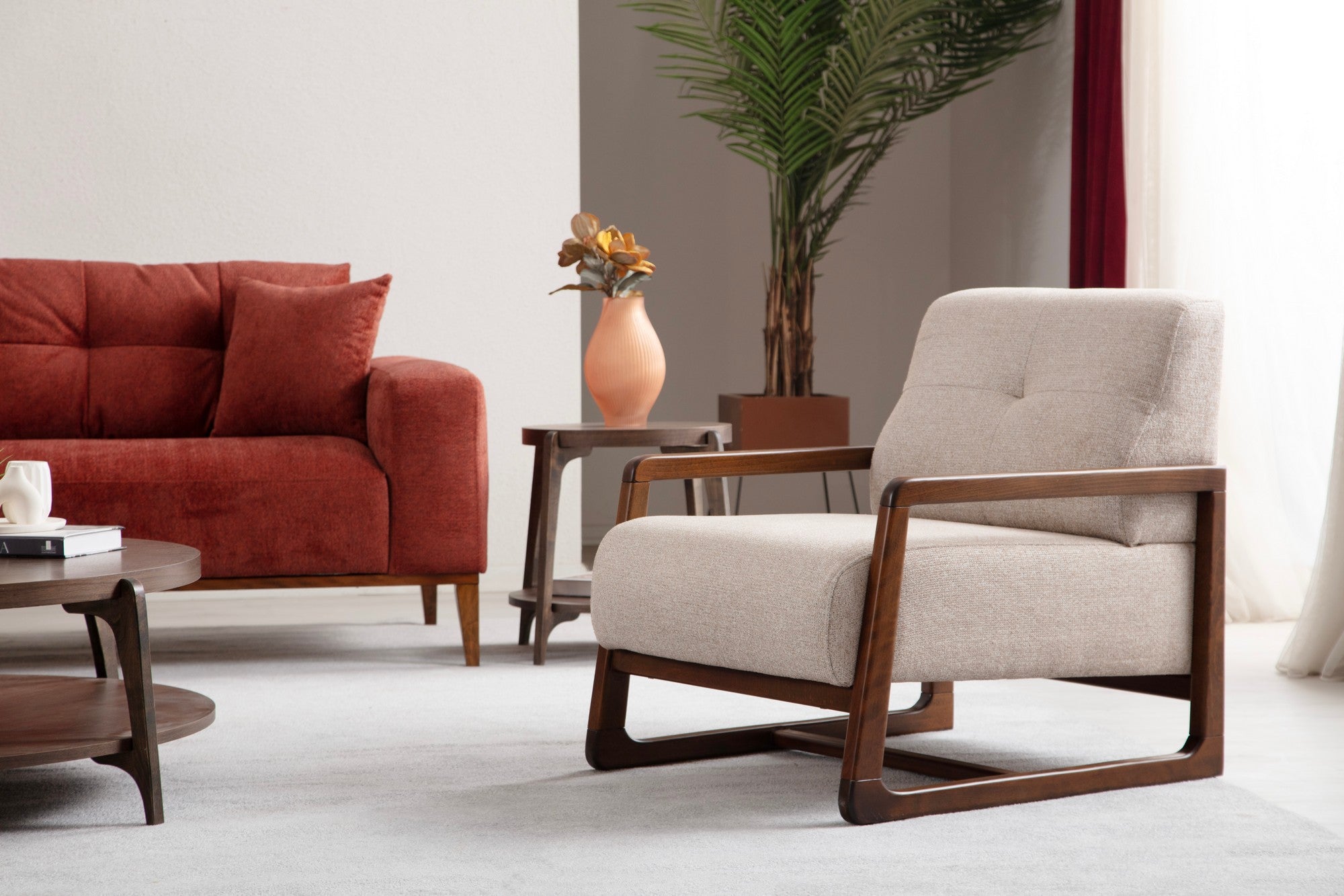 Sinor 3 Seater - Tegelröd 3-sitssoffa-säng