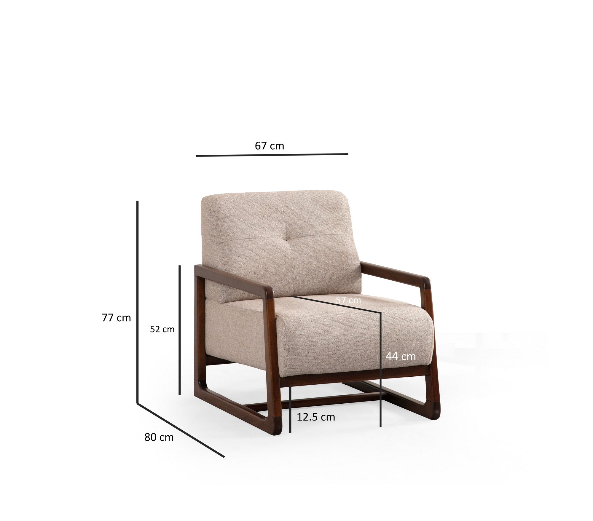 Athena Bergere - Beige Wing Chair