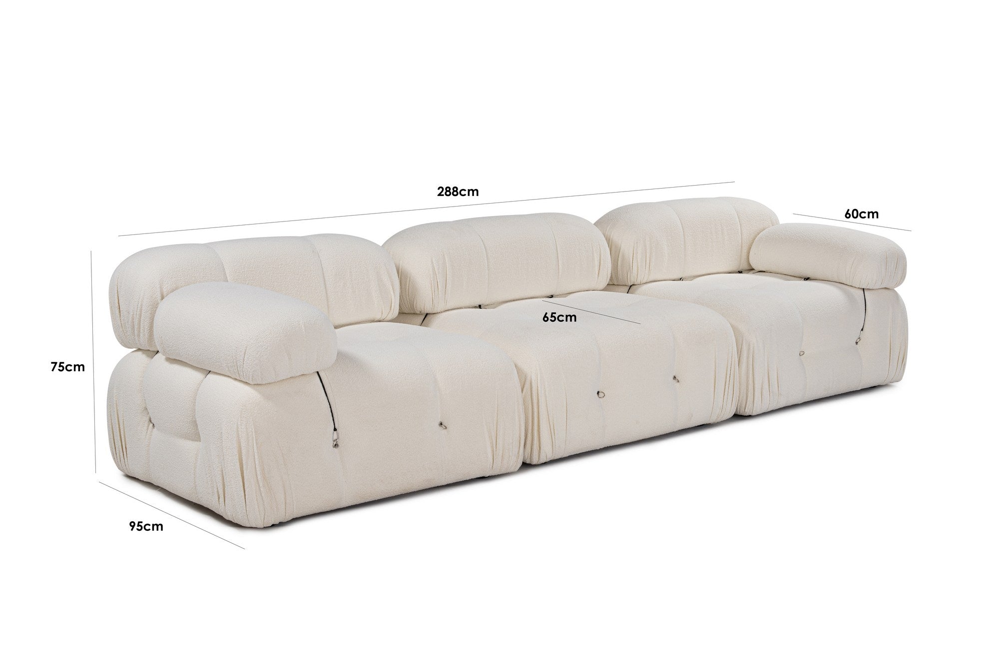 Bubble 3-sits ( L1-O1-1R) V2 - Bouclette 3-sits soffa