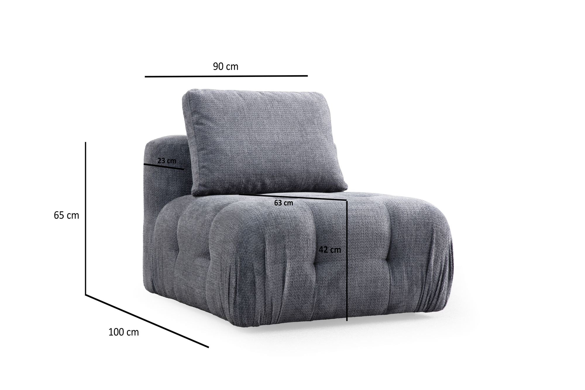 Amaris 3-sits - Grå 3-sits soffa