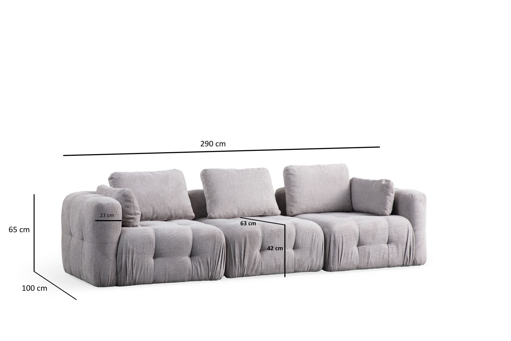 Amaris 3-sits - Ljusgrå 3-sits soffa