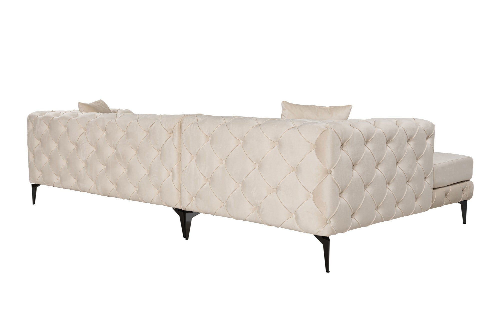 Como Eco Left - Beige, Svart Hörnsoffa