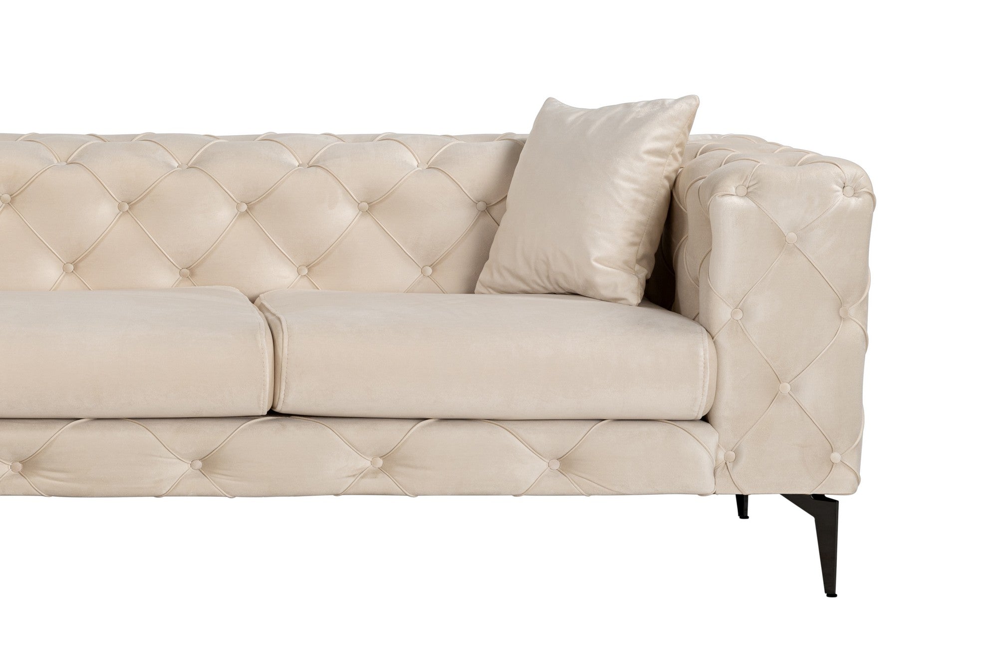 Como Eco Left - Beige, Svart Hörnsoffa