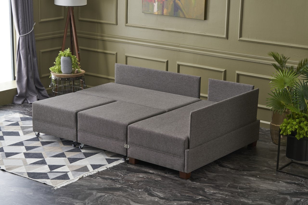 Fly Corner Sofa Bed Right- Brun Hörnsoffa-Säng
