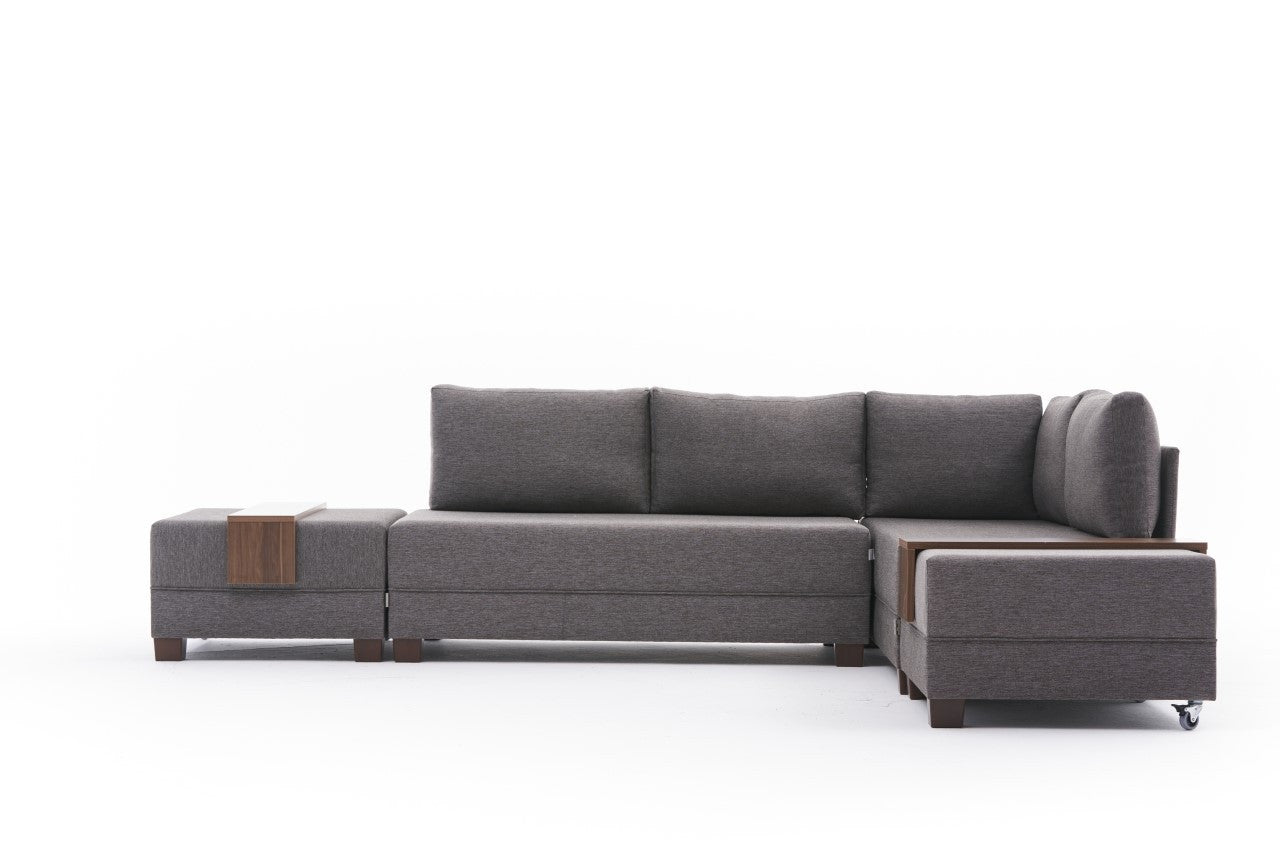 Fly Corner Sofa Bed Right- Brun Hörnsoffa-Säng