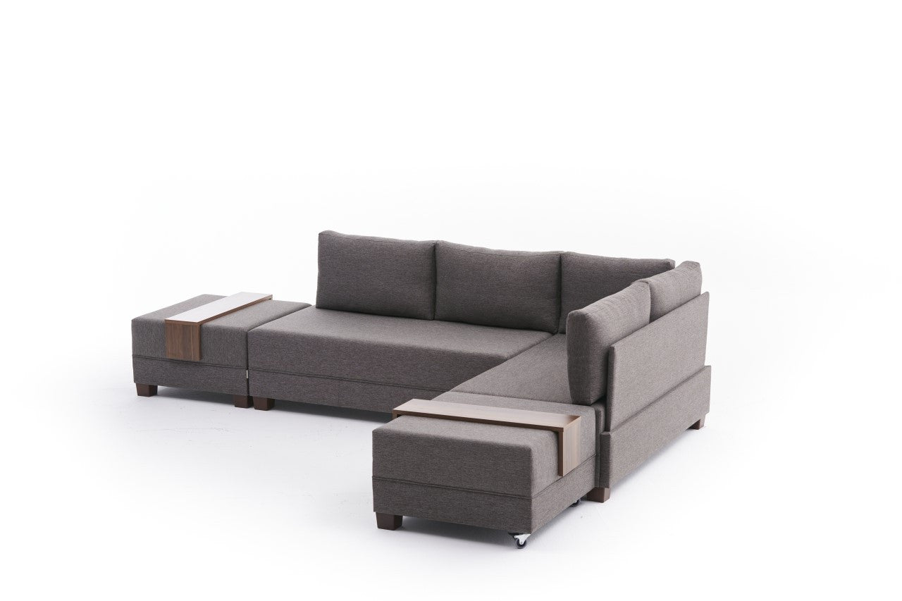 Fly Corner Sofa Bed Right- Brun Hörnsoffa-Säng
