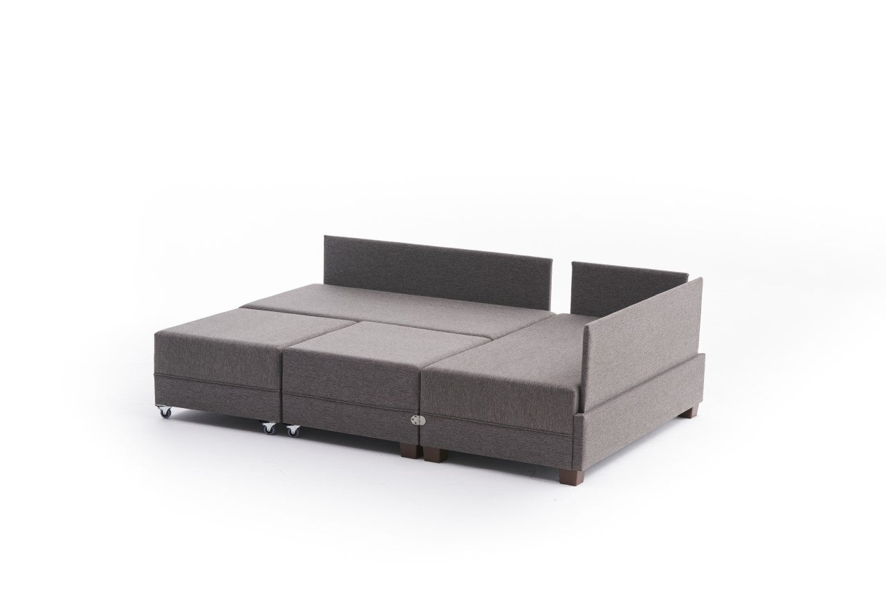 Fly Corner Sofa Bed Right- Brun Hörnsoffa-Säng