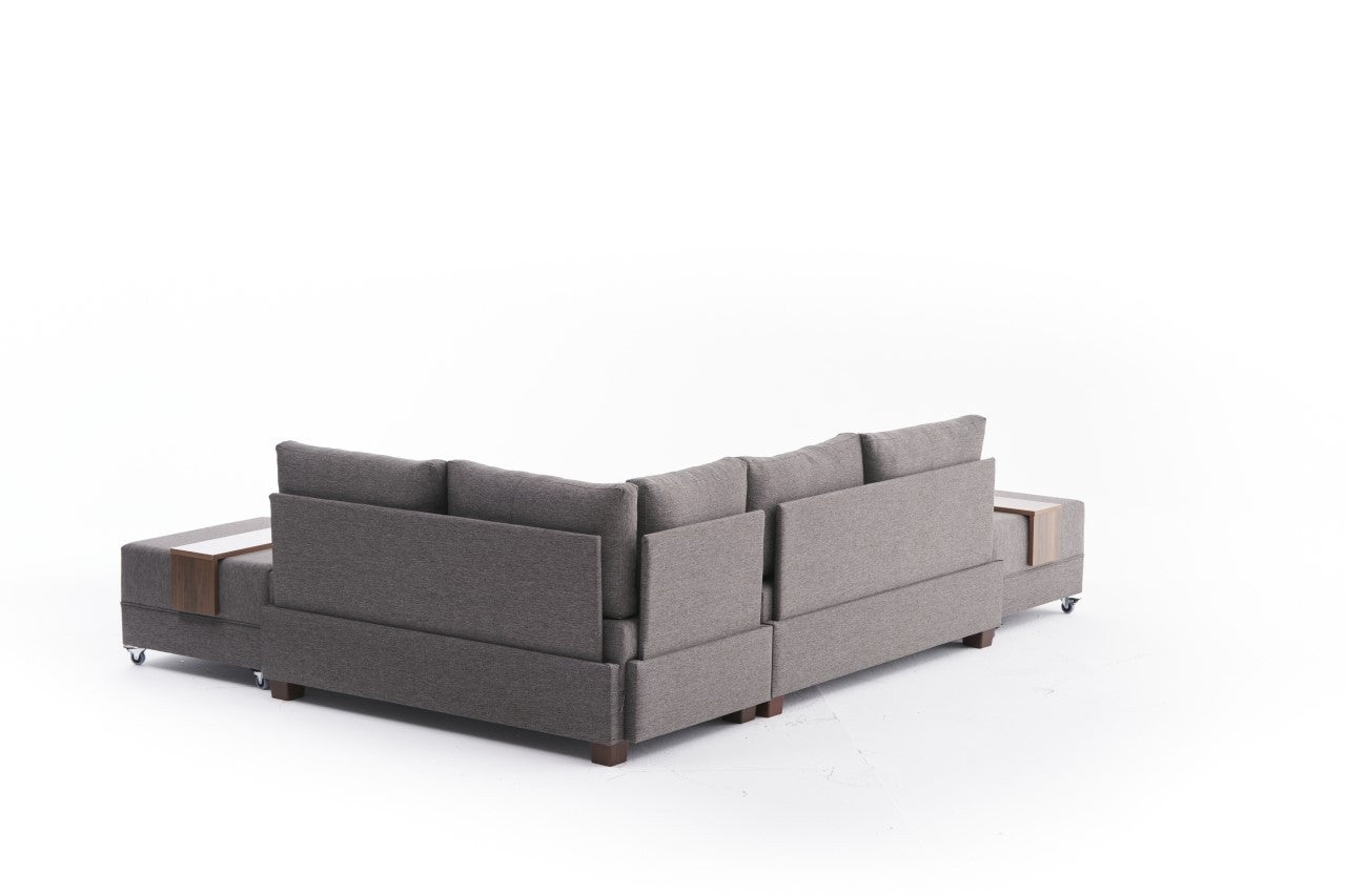 Fly Corner Sofa Bed Right- Brun Hörnsoffa-Säng
