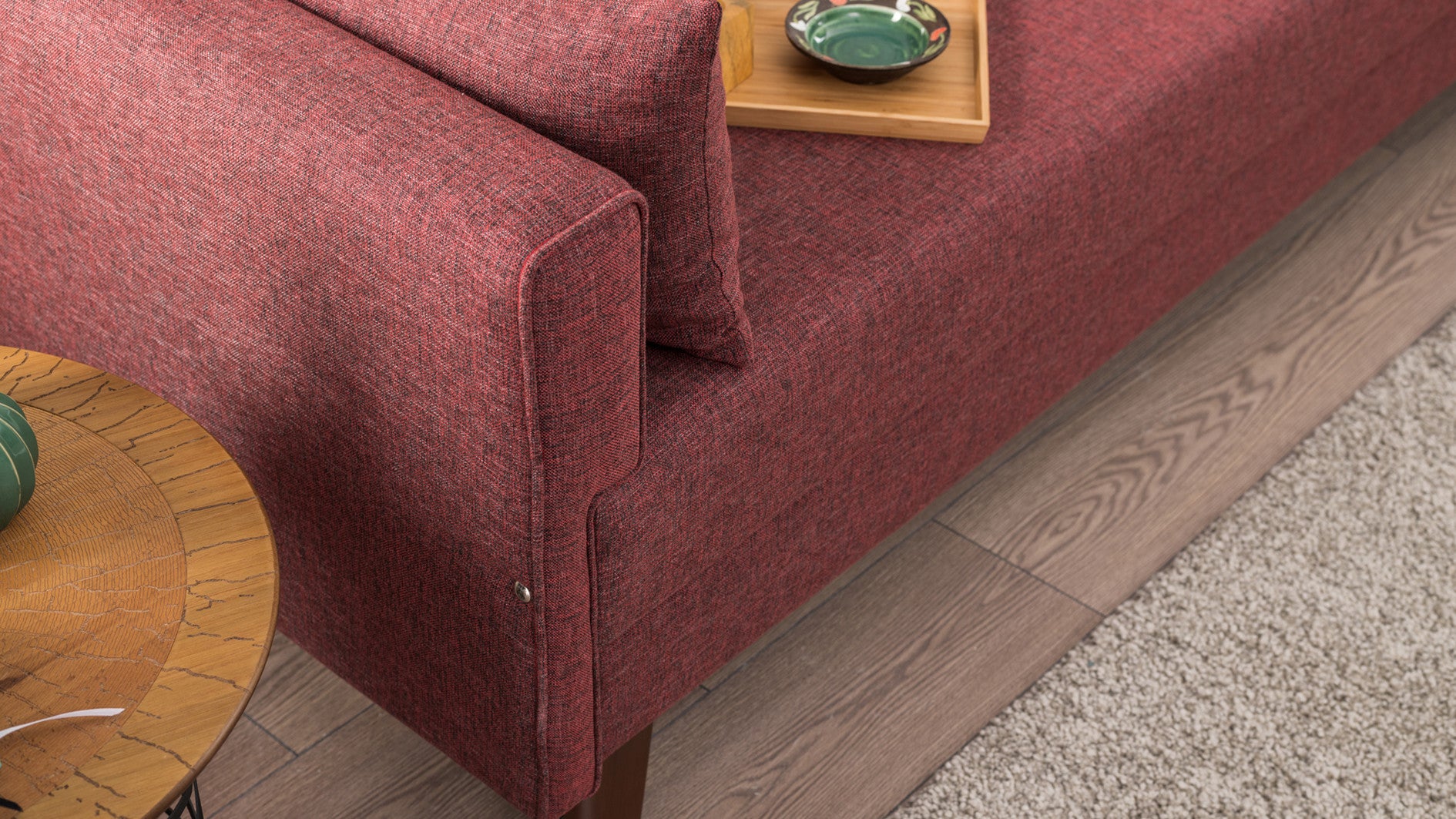Bella Soffa För 3 Pr - Vinröd 3-Sits Soffa
