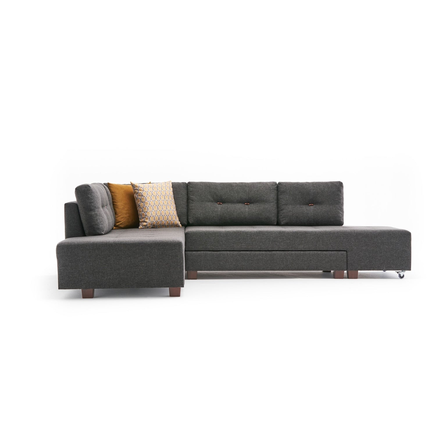 Manama Corner Sofa Bed Left - Anthracite Corner Sofa-Bed