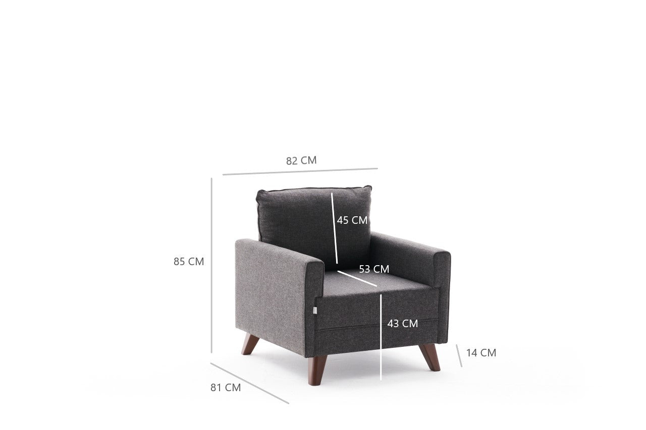 Bella Fåtölj - Antracit 1-Sits Soffa