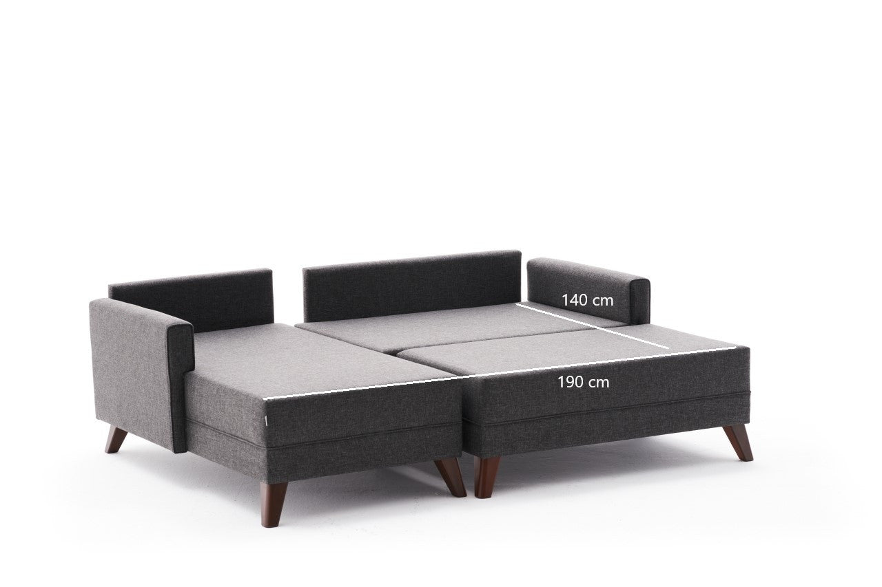 Bella Mini Soffa i Hörn Vänster - Antracit Hörn Soff-Säng