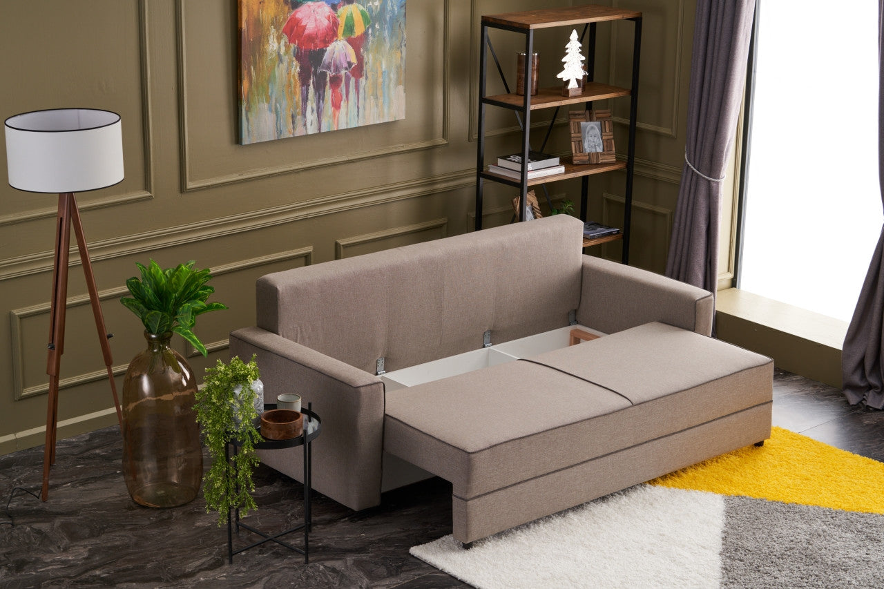 Ece - Kräm 3-sits sängsoffa